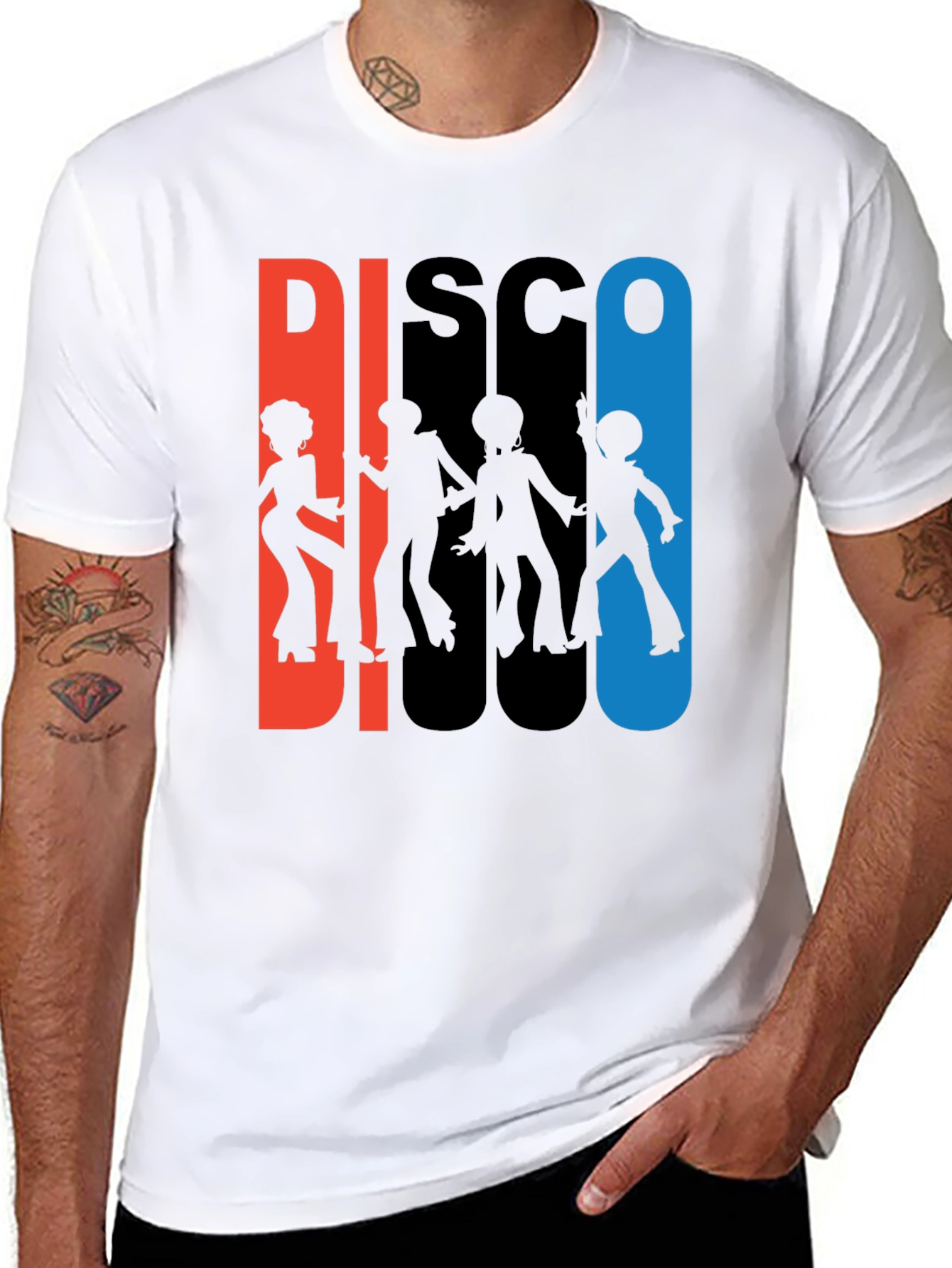Retro Disco Graphic T-Shirt - Black