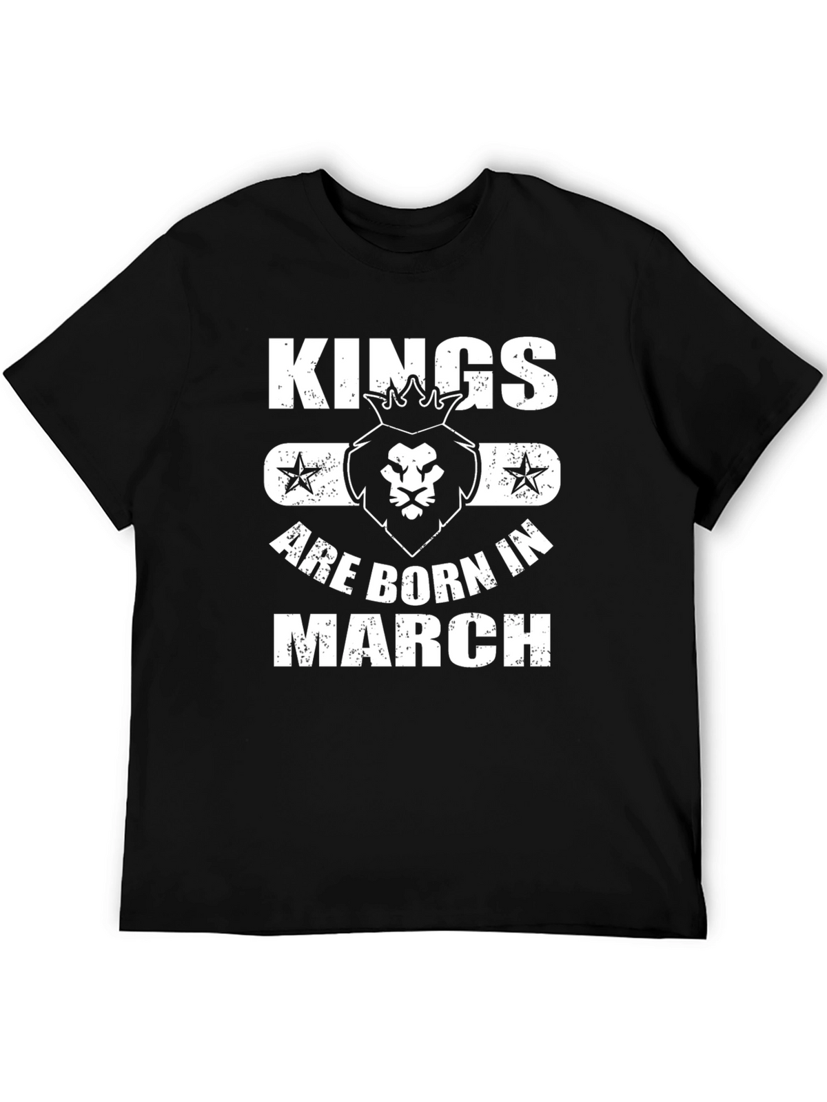 Kings Are Born in March Black T-Shirt