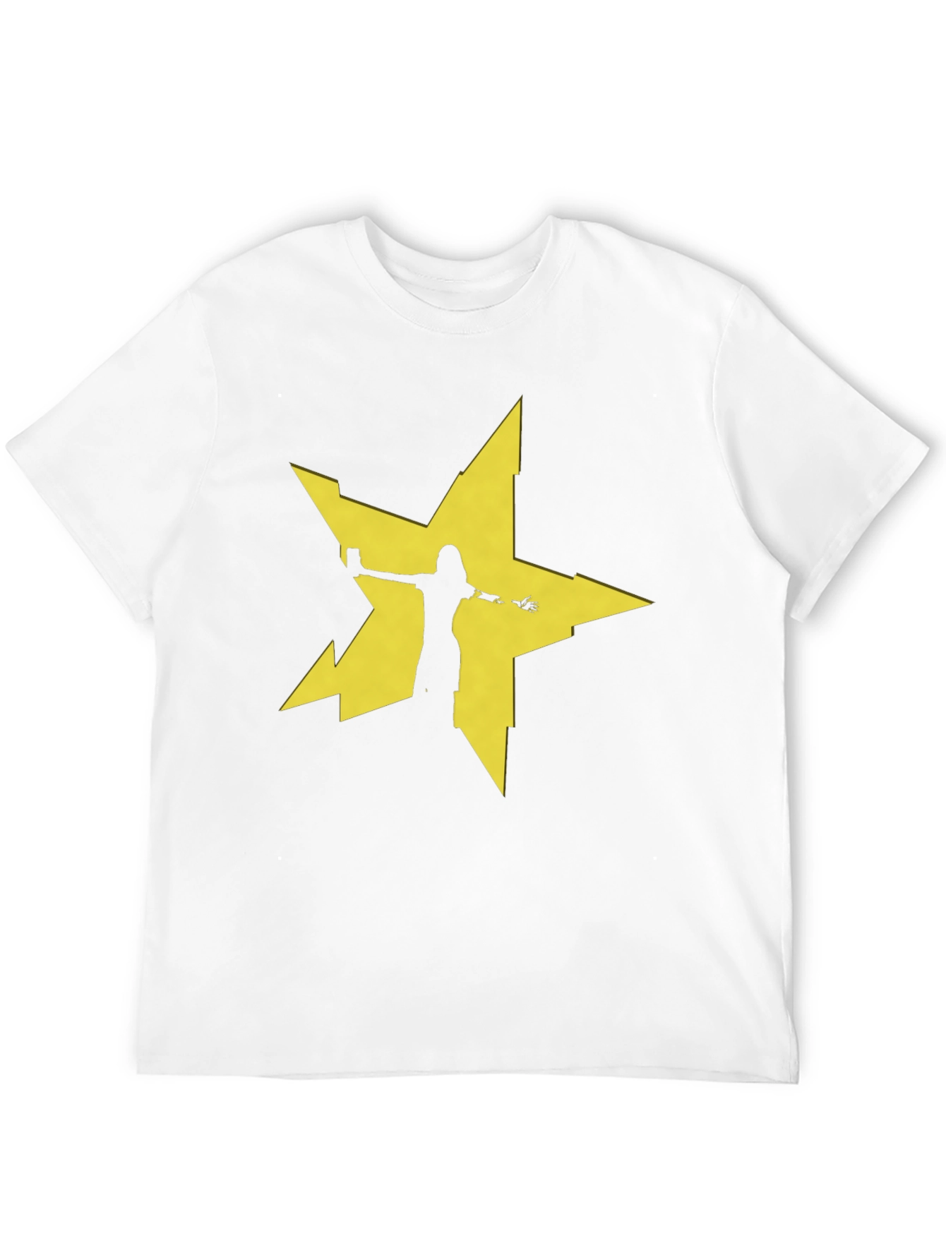 Edgy Star Silhouette Graphic Tee - Black