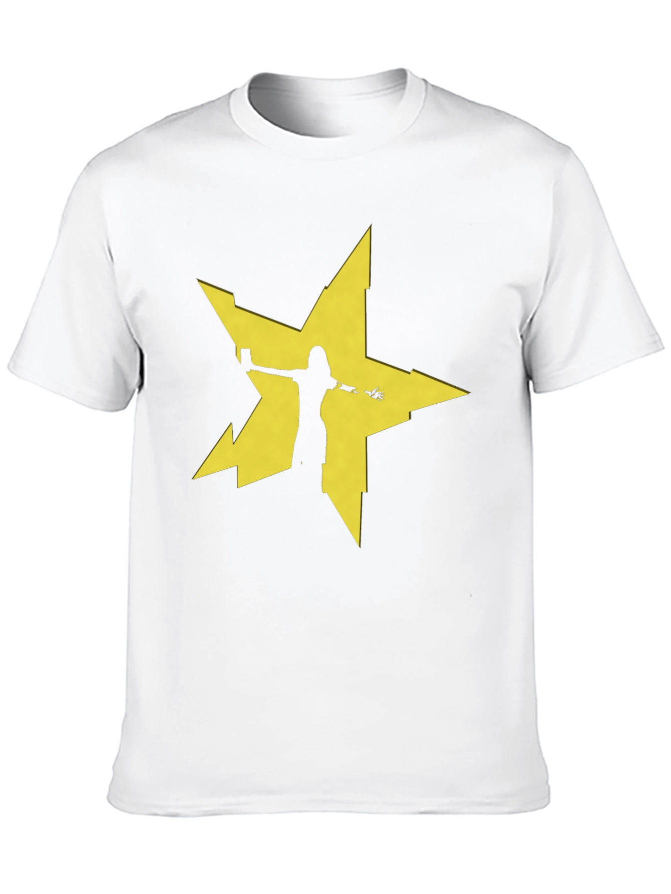 Edgy Star Silhouette Graphic Tee - Black