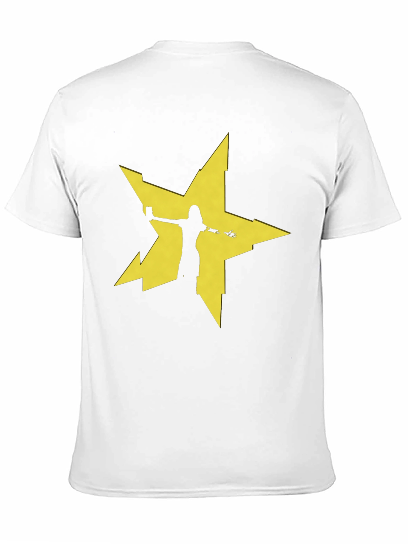 Edgy Star Silhouette Graphic Tee - Black