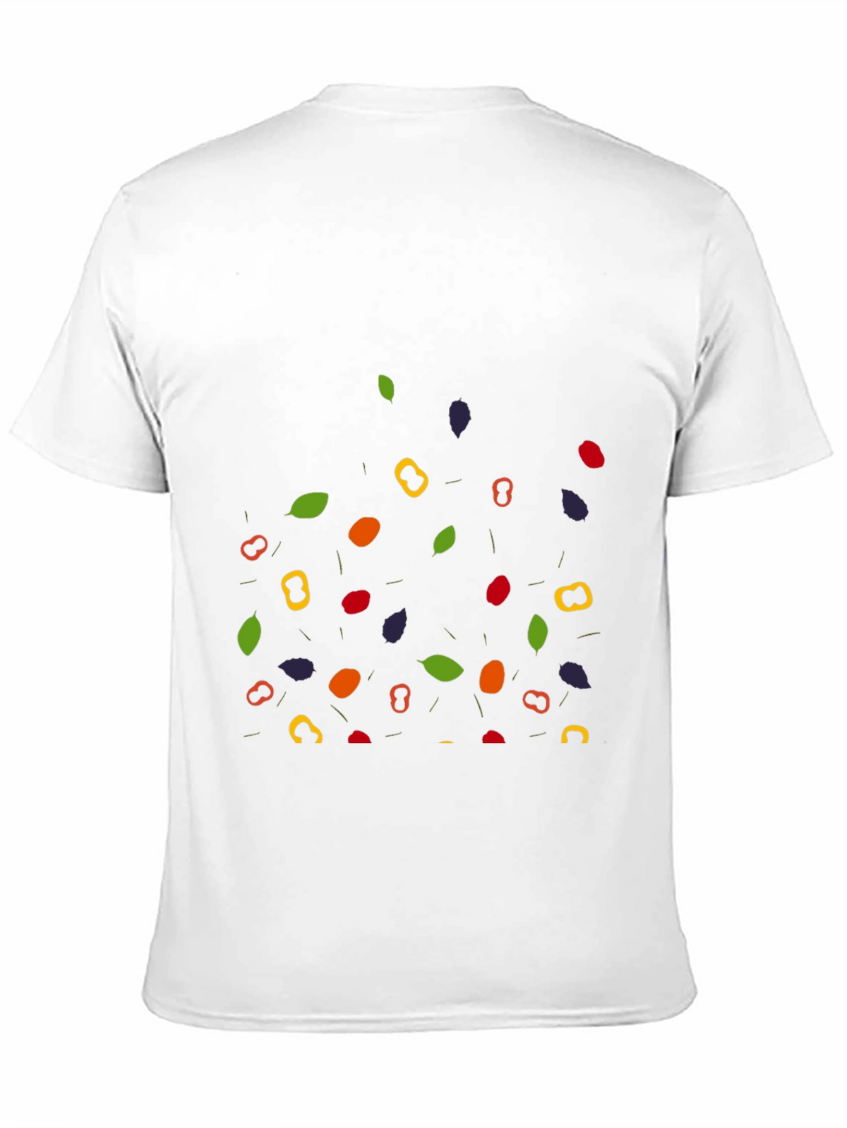 Funky Fruit & Veggie Pattern Black T-Shirt