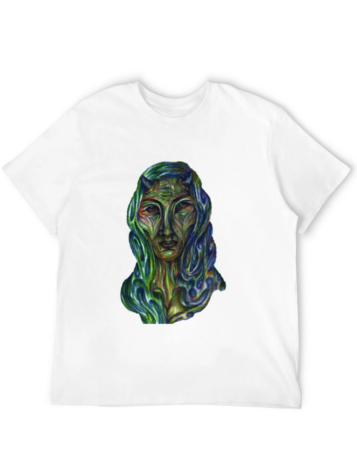Surreal Alien Art Graphic T-Shirt - Black