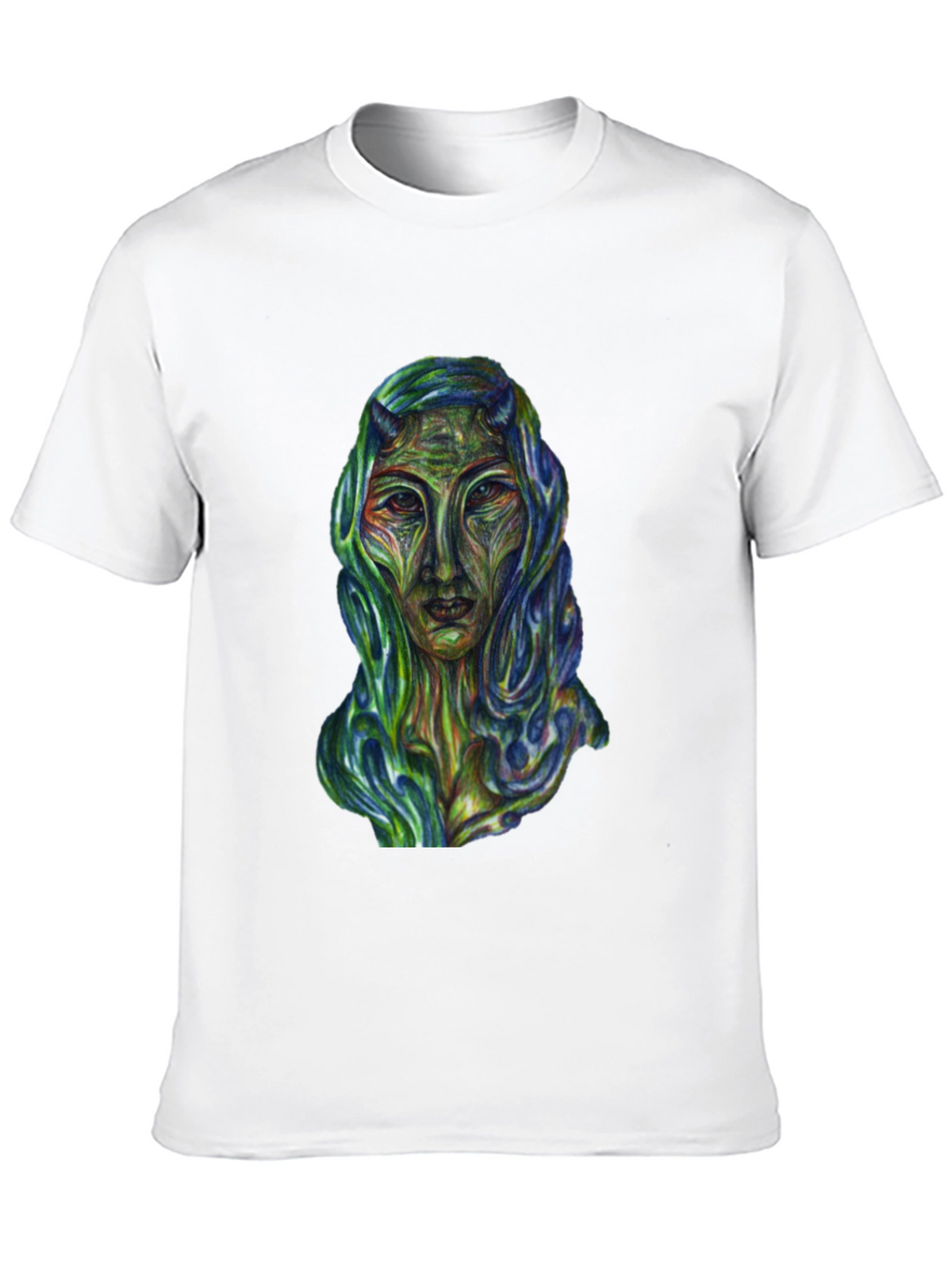 Surreal Alien Art Graphic T-Shirt - Black