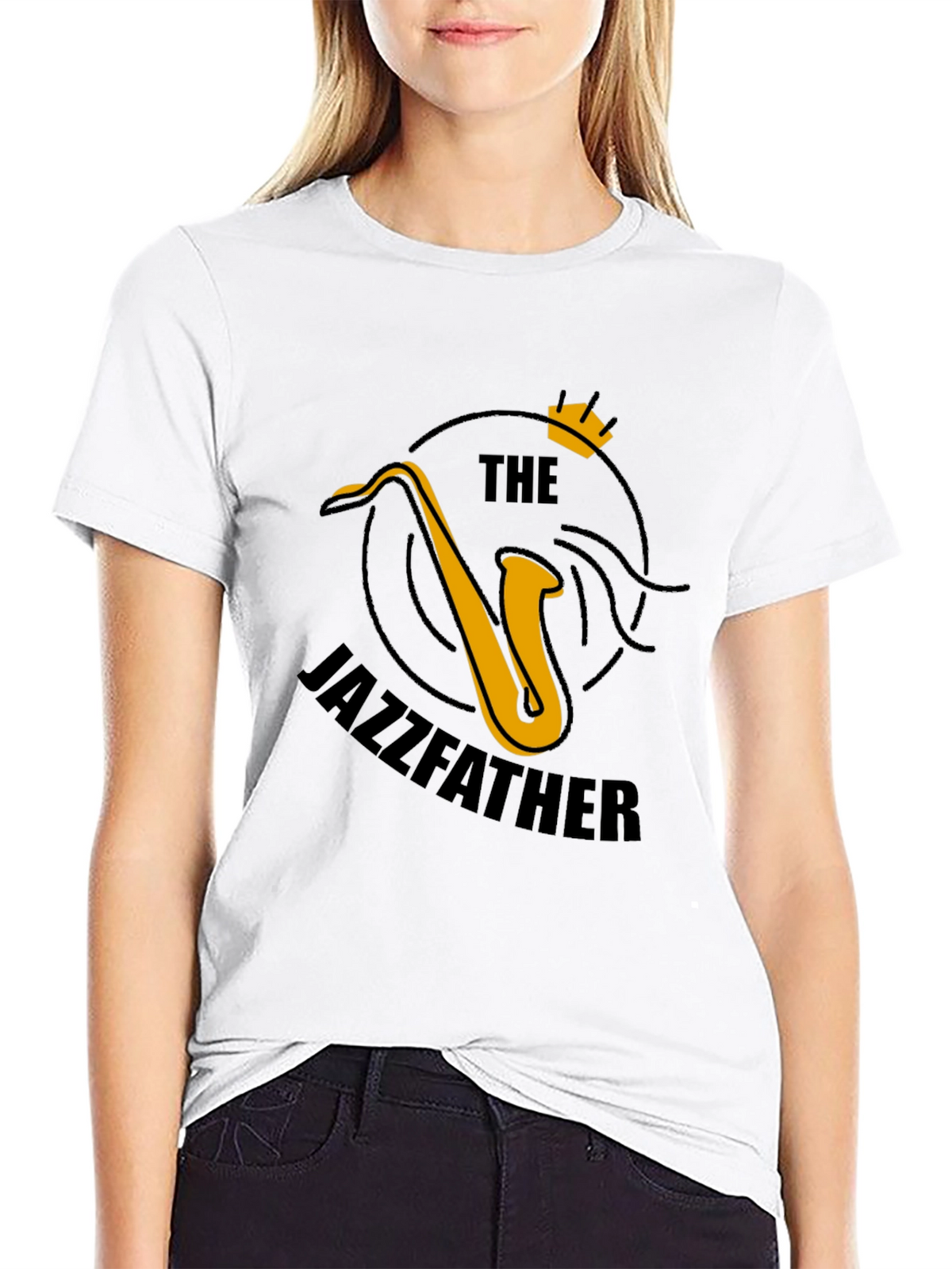 Jazzfather Saxophone Graphic Tee - Black
