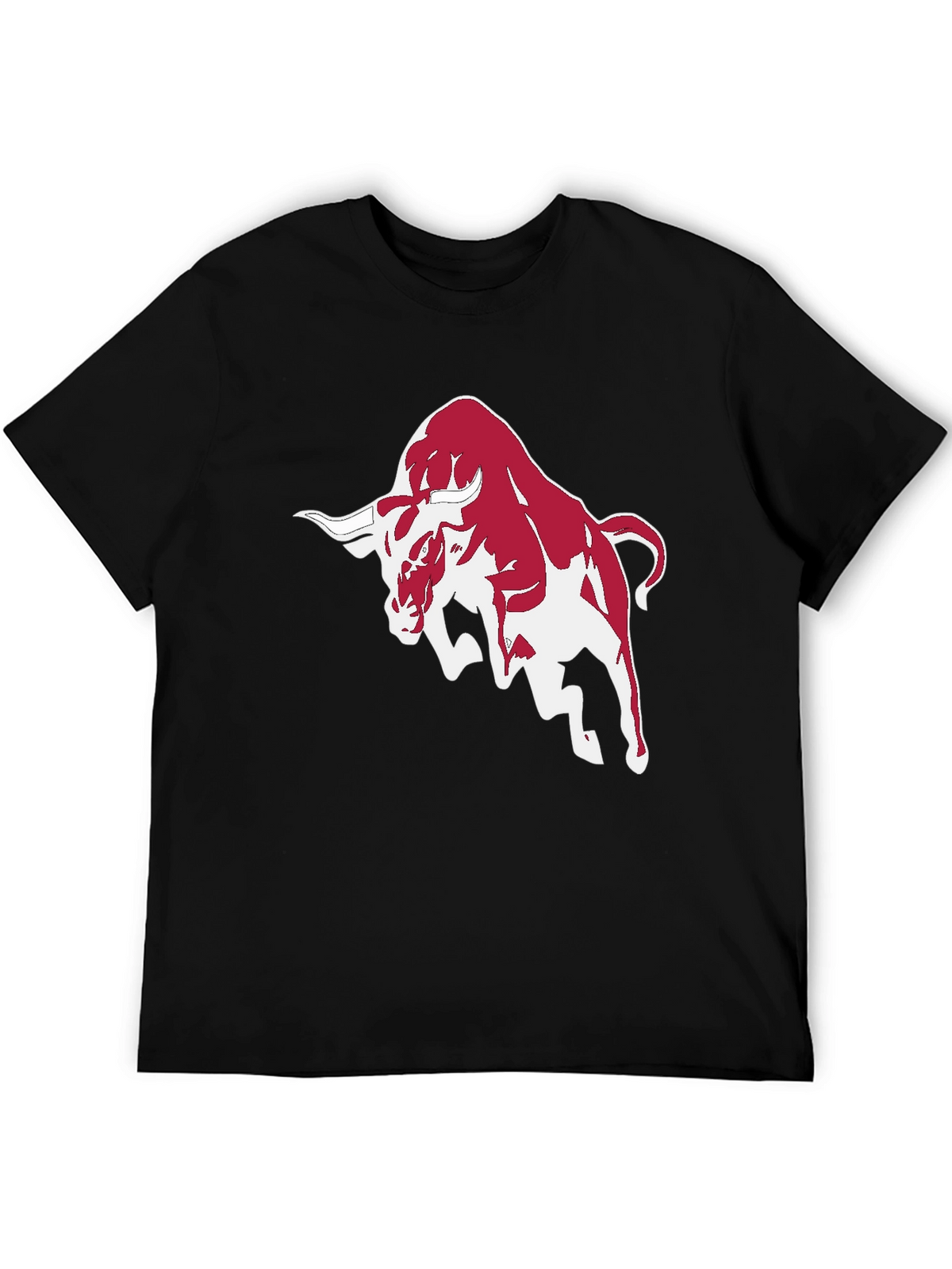 Mens Black T-Shirt with Bull Graphic