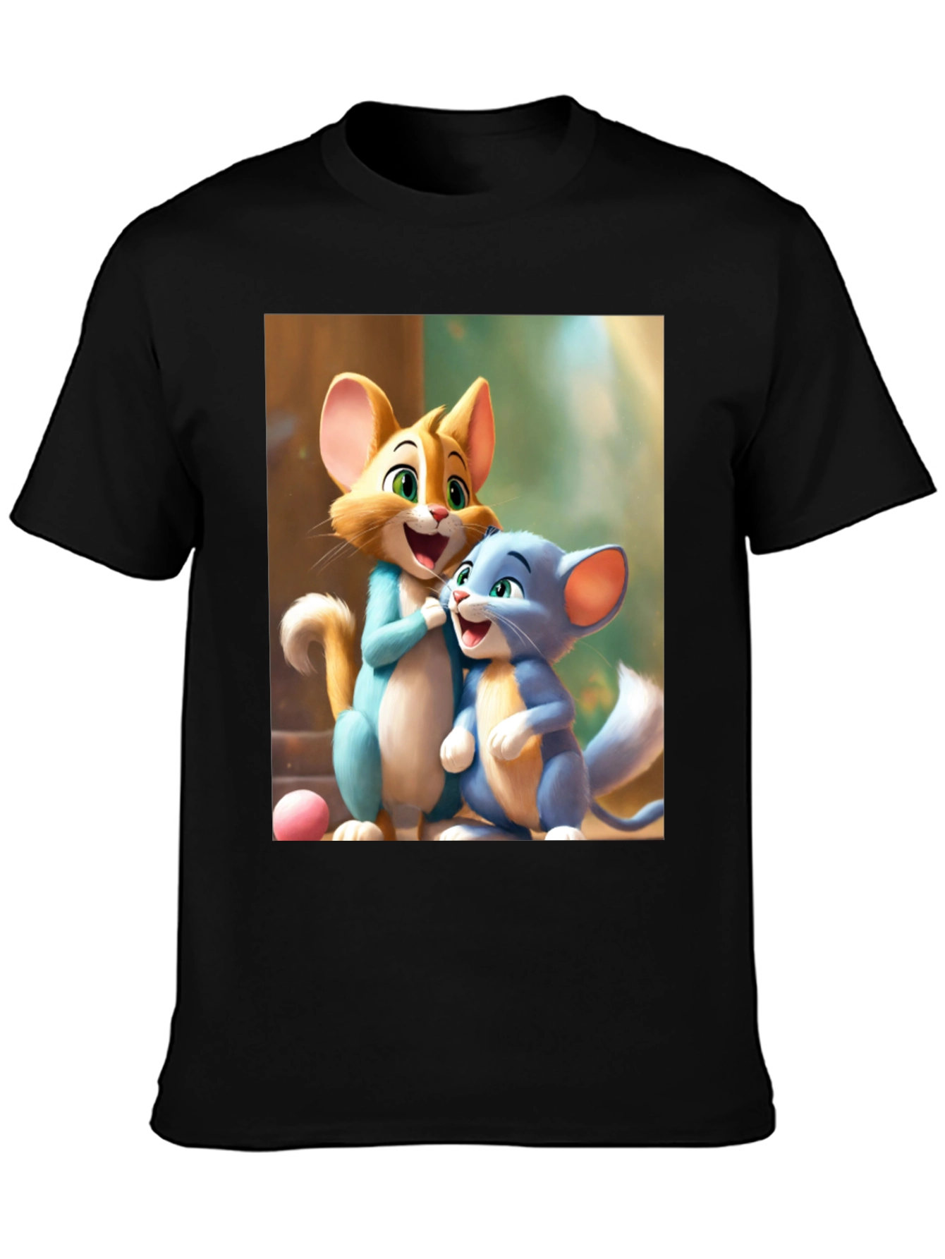 Cartoon Cats Graphic Tee - Fun & Playful Design