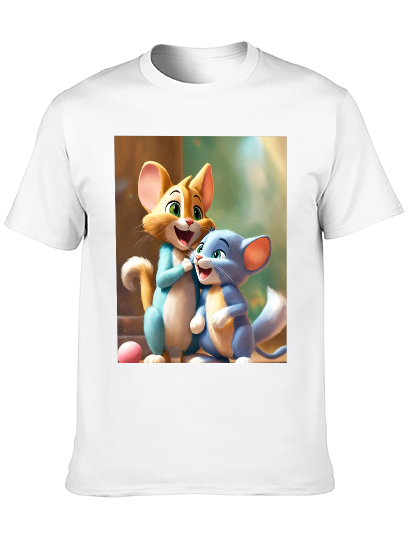 Cartoon Cats Graphic Tee - Fun & Playful Design