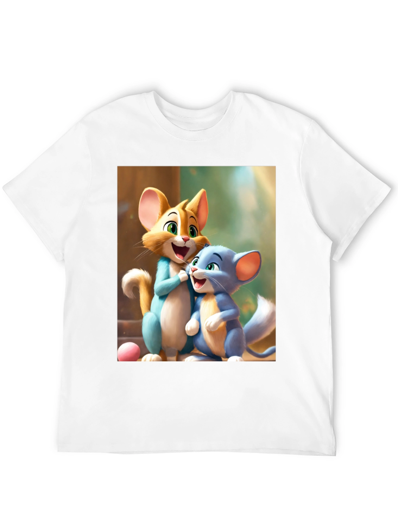 Cartoon Cats Graphic Tee - Fun & Playful Design
