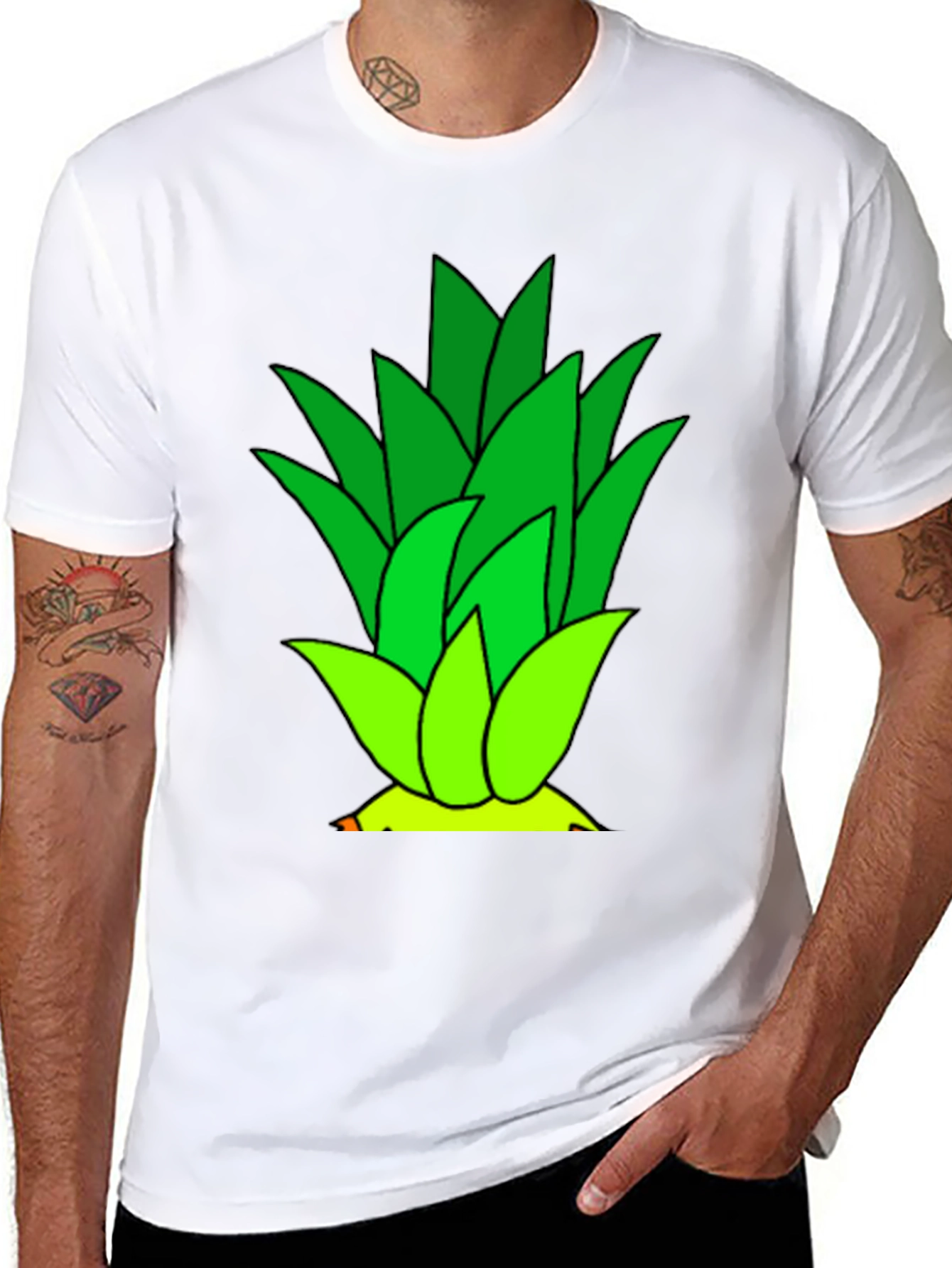 Pineapple Top Graphic Black T-Shirt