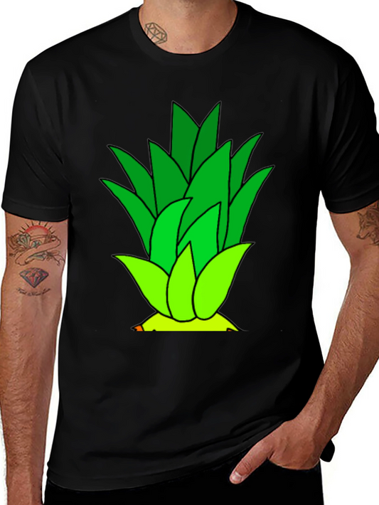 Pineapple Top Graphic Black T-Shirt