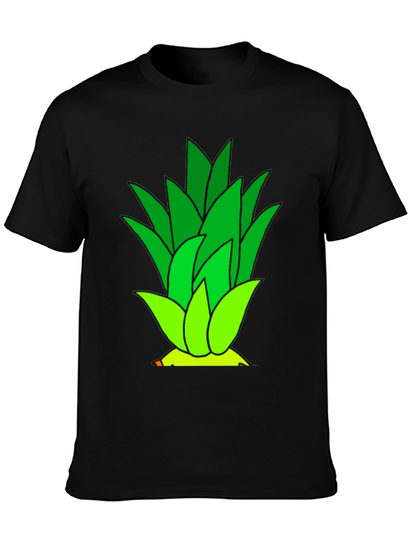 Pineapple Top Graphic Black T-Shirt