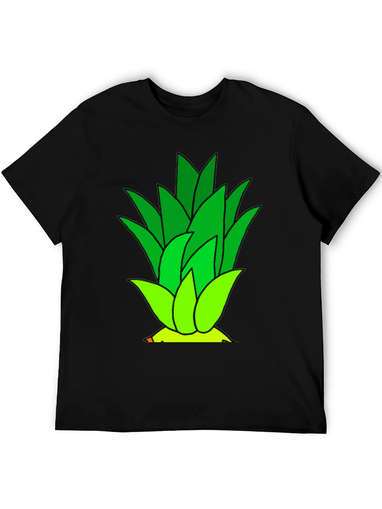 Pineapple Top Graphic Black T-Shirt