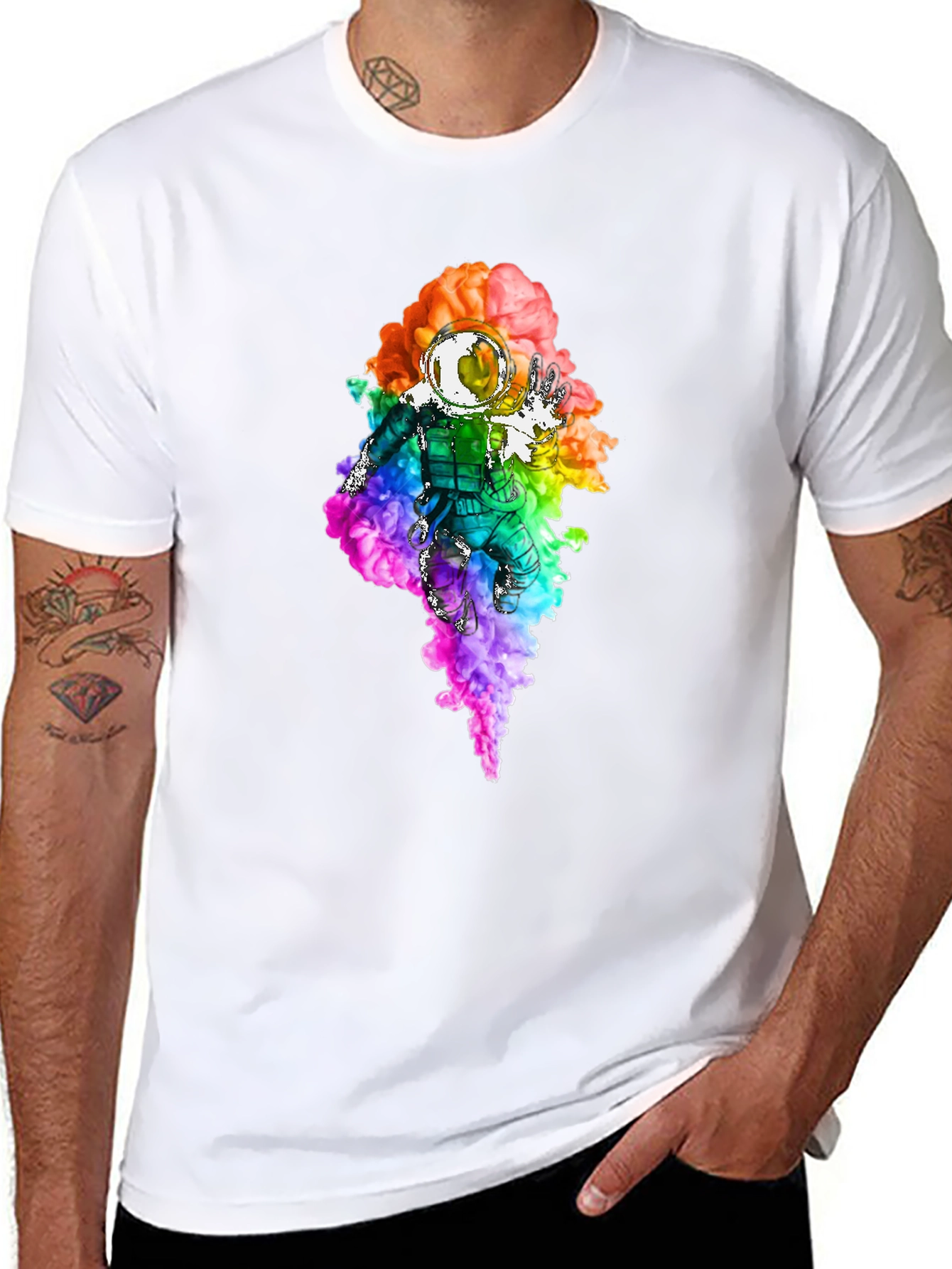 Astronaut Rainbow Smoke T-Shirt