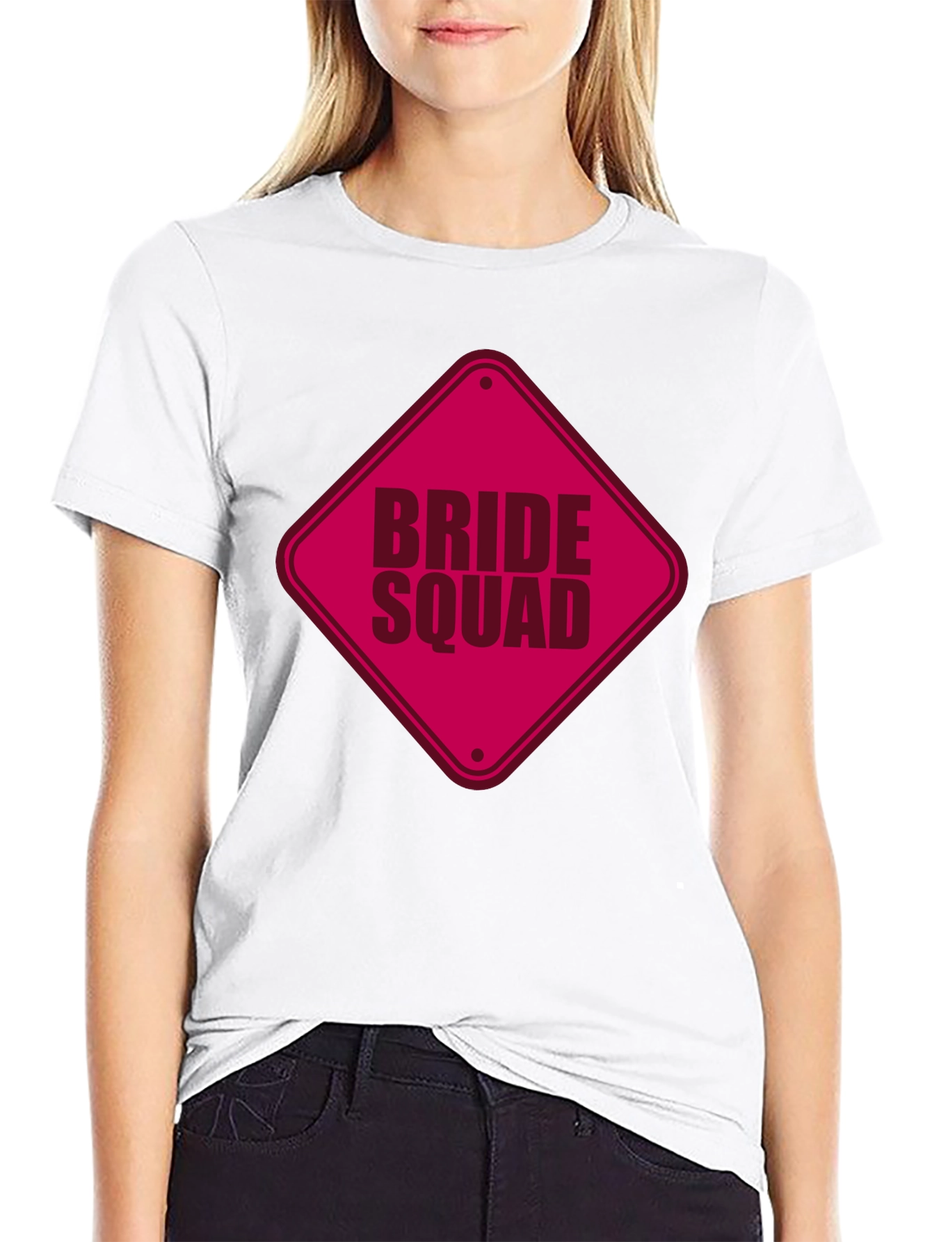 Bride Squad T-Shirt - Black Crew Neck
