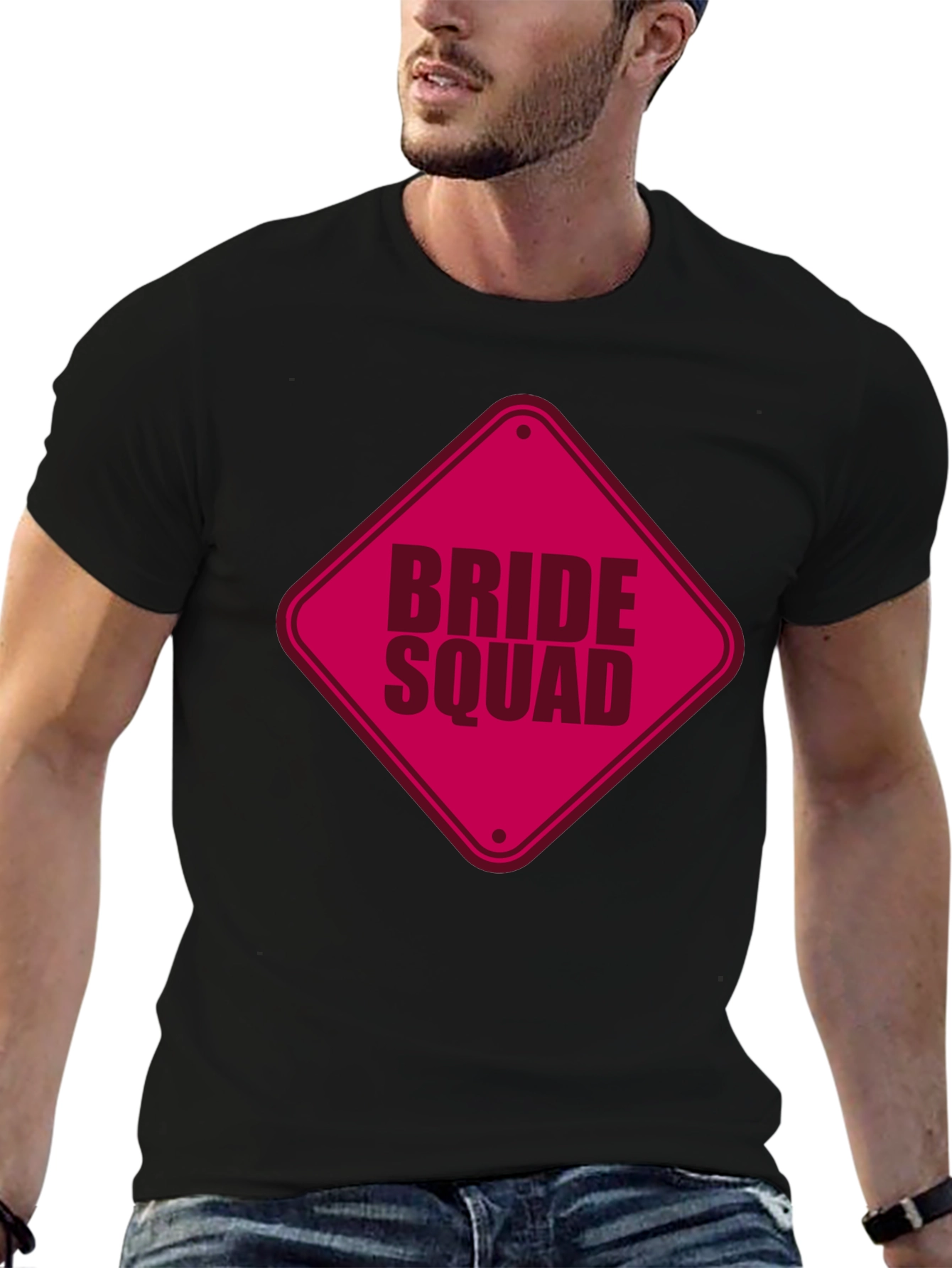 Bride Squad T-Shirt - Black Crew Neck