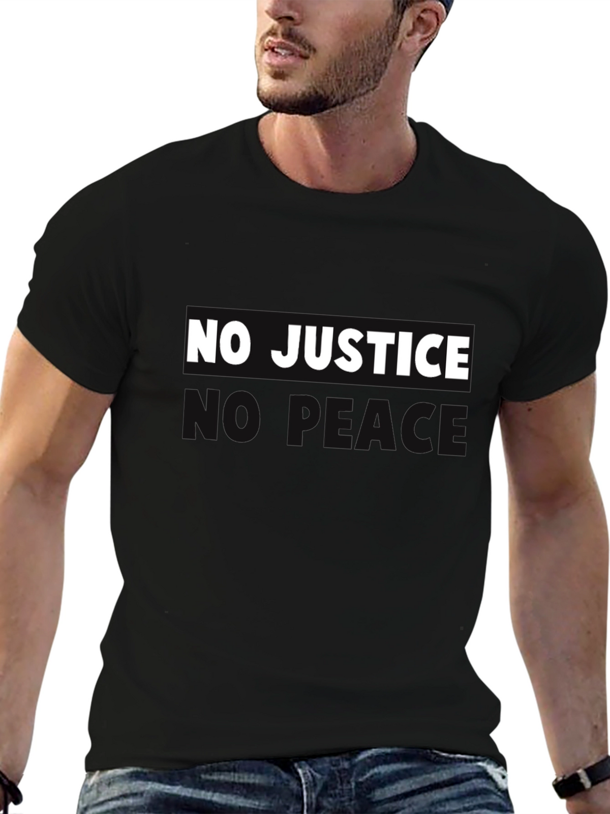 No Justice No Peace Graphic Tee - Black