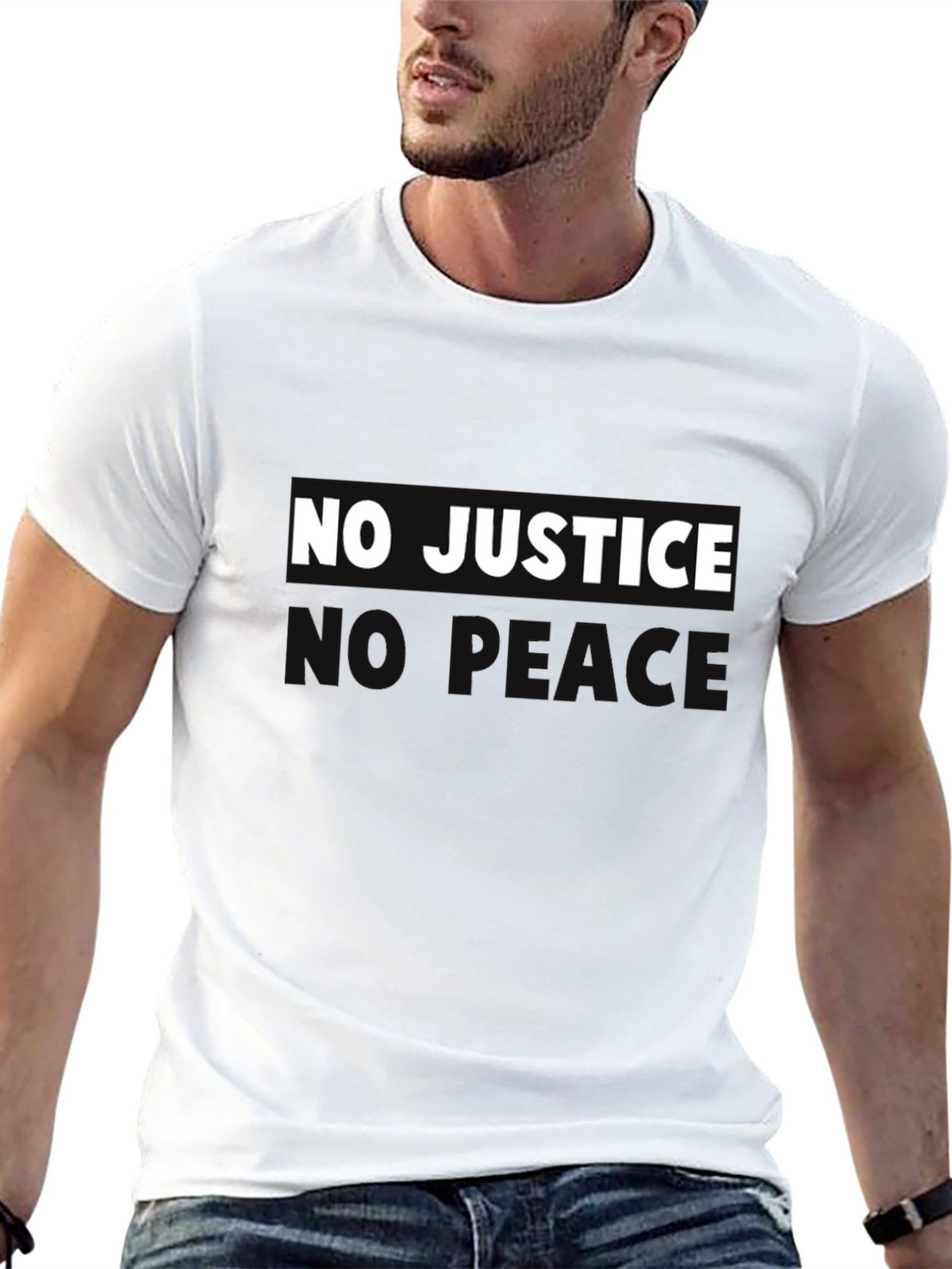 No Justice No Peace Graphic Tee - Black