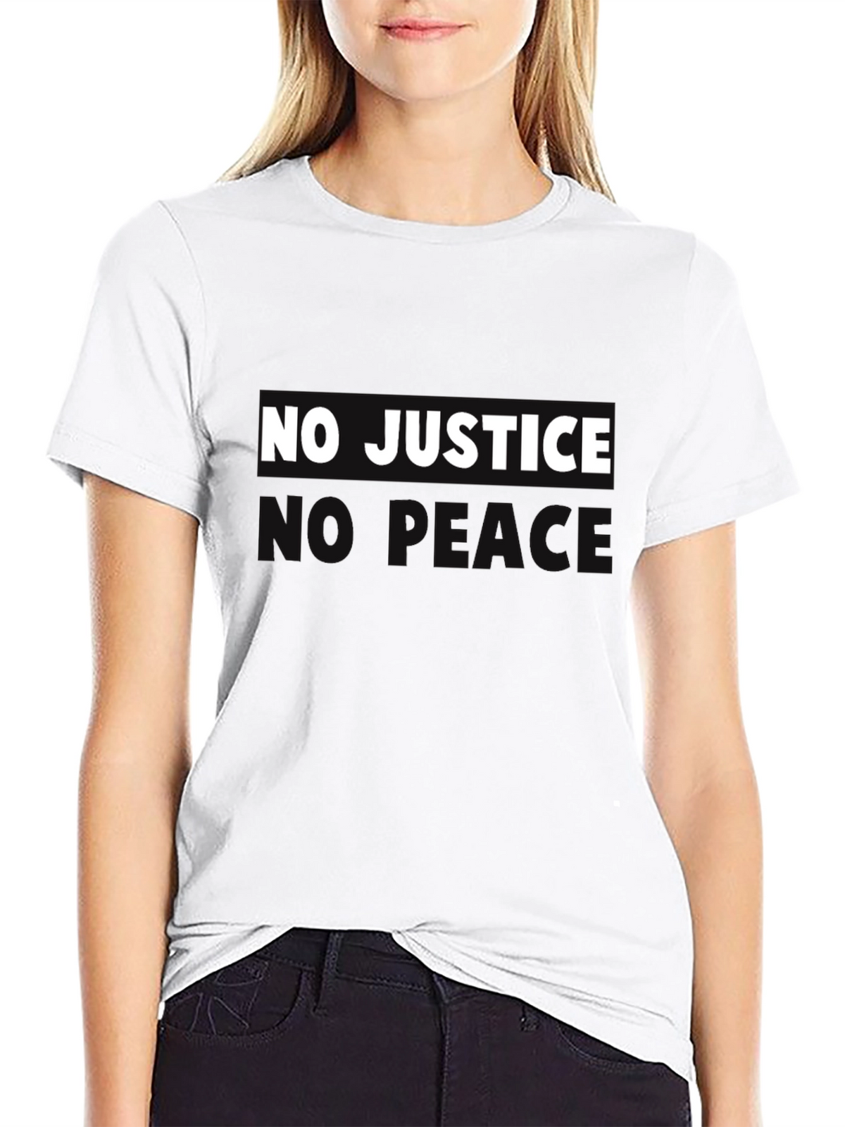 No Justice No Peace Graphic Tee - Black