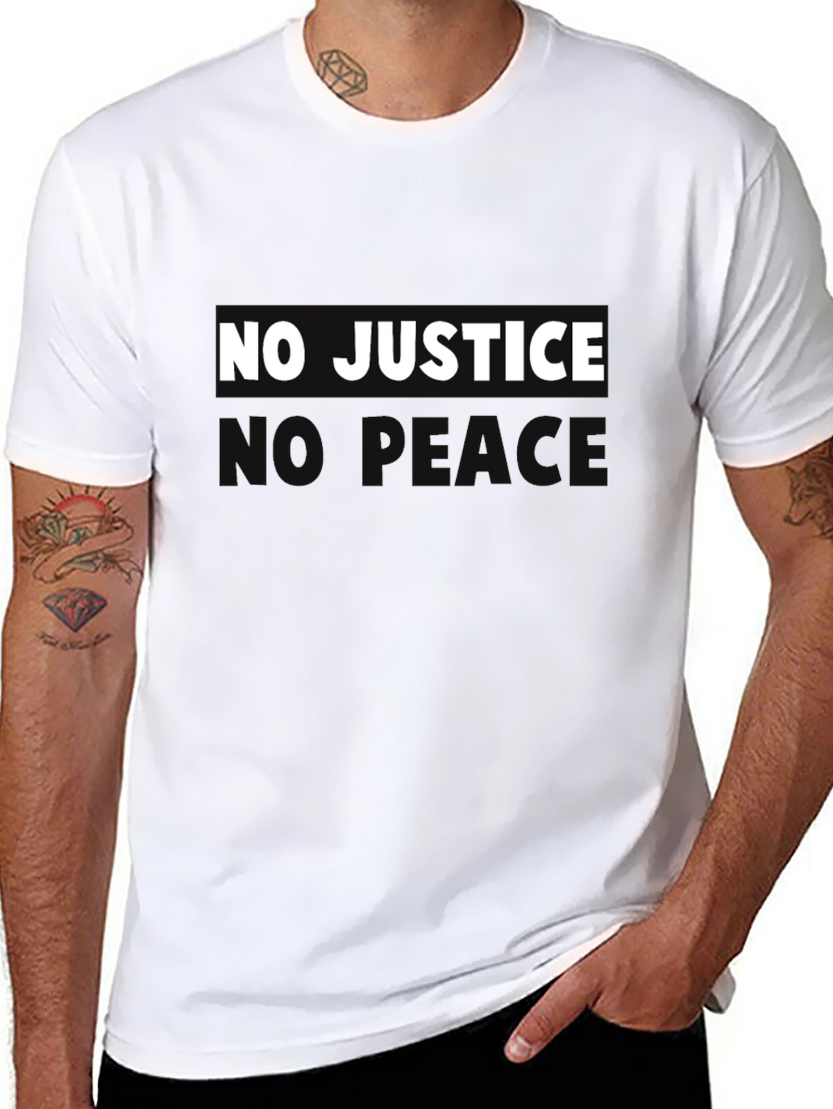 No Justice No Peace Graphic Tee - Black