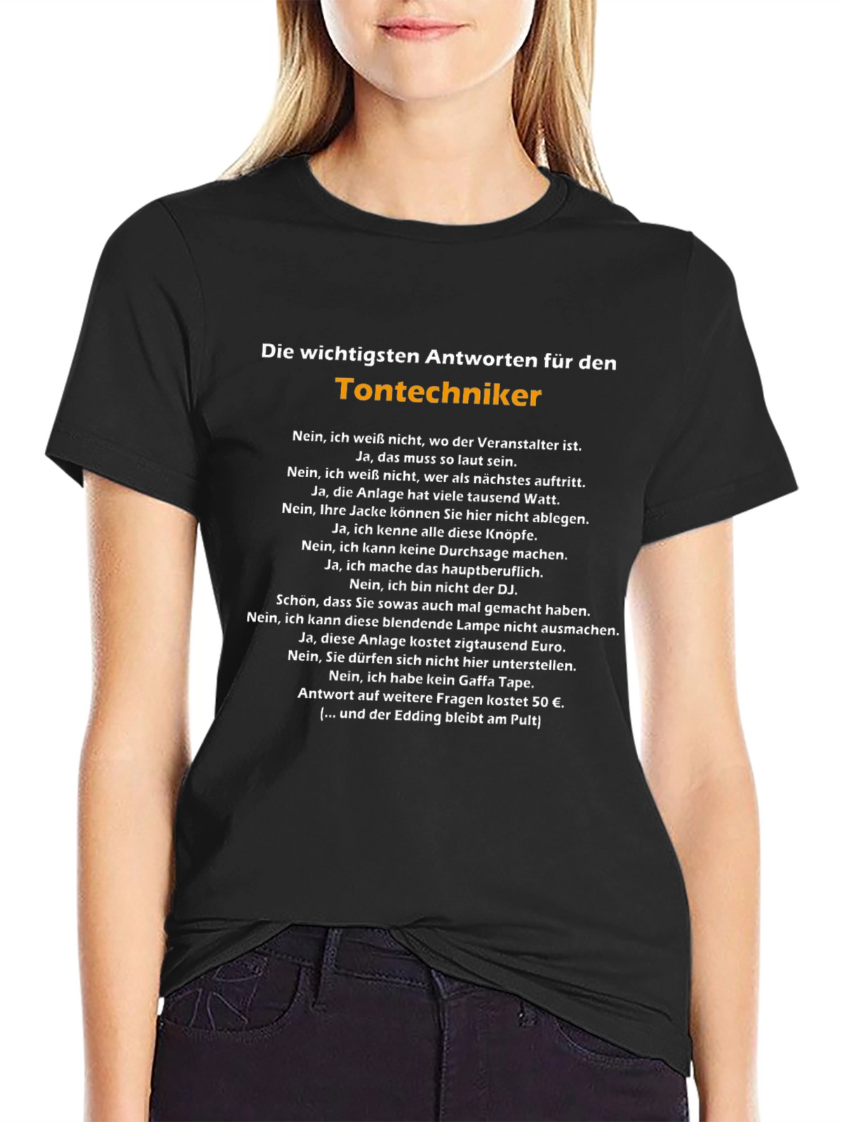 Sound Engineer Humor T-Shirt - Tontechniker German Text