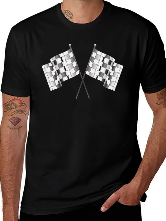 Checkered Flag Graphic Tee - Racing Fan Shirt