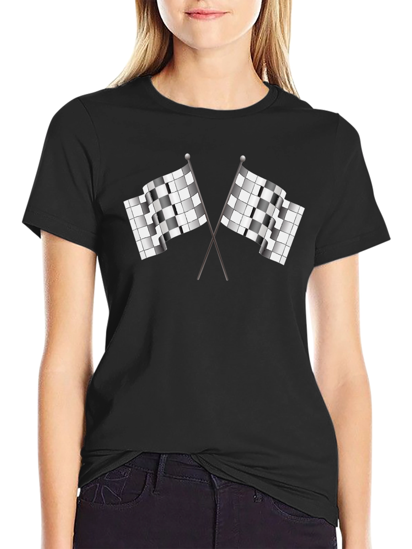 Checkered Flag Graphic Tee - Racing Fan Shirt