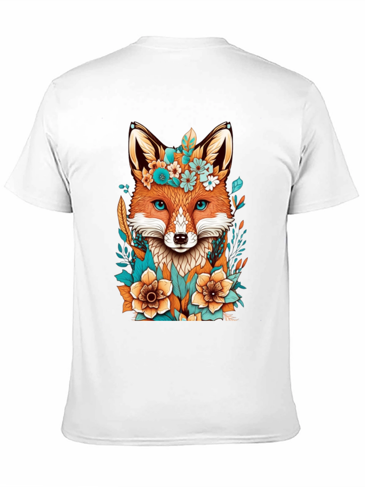 Floral Fox Graphic Tee - Unique Design