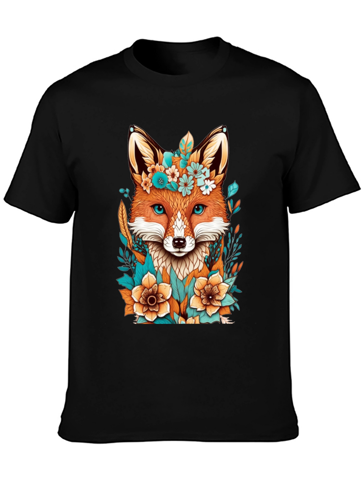 Floral Fox Graphic Tee - Unique Design