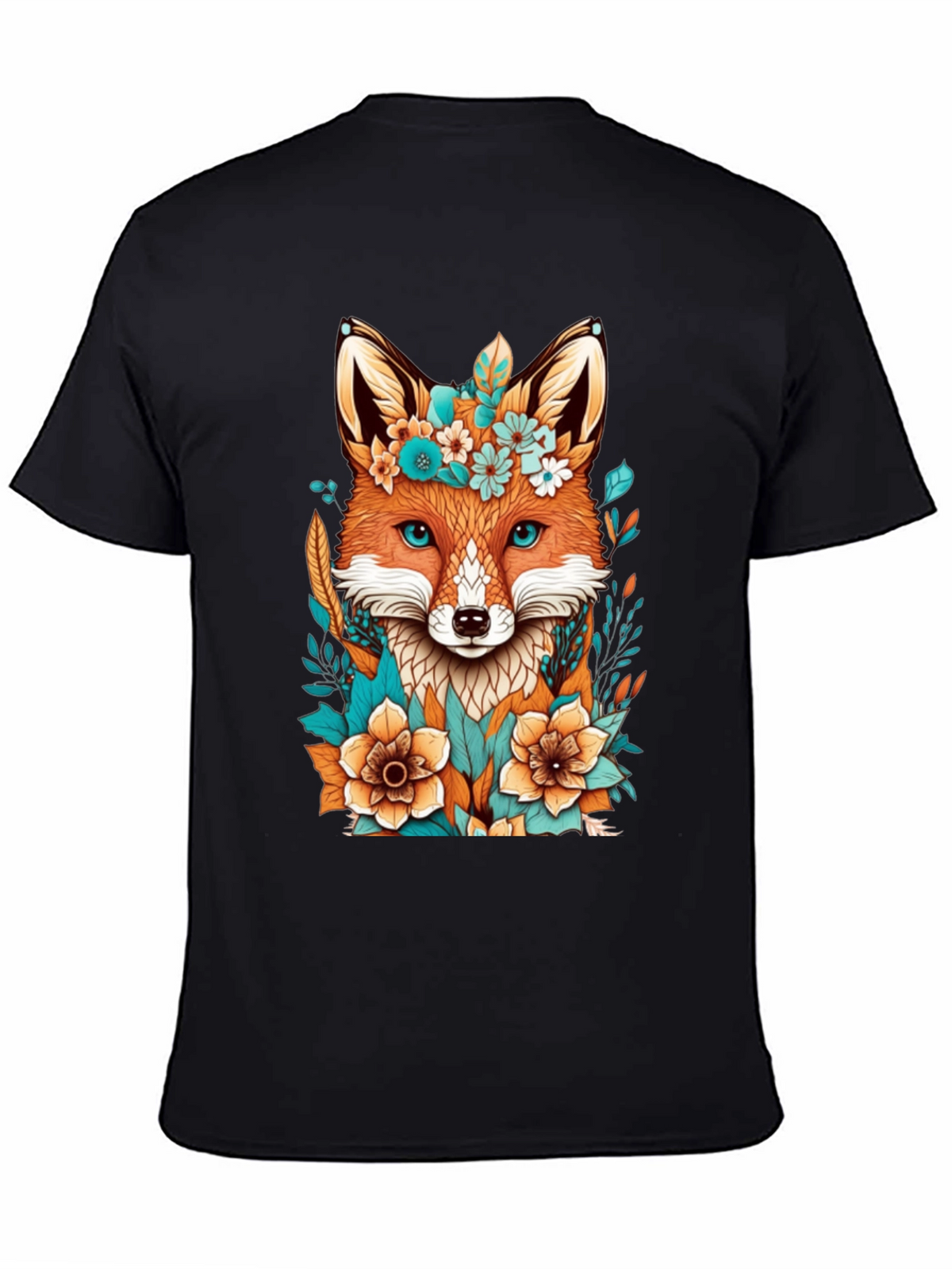 Floral Fox Graphic Tee - Unique Design