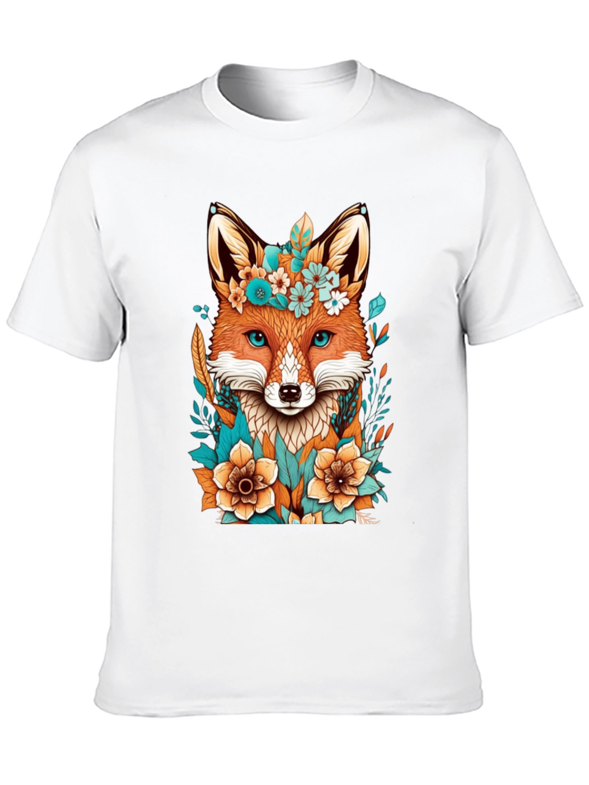 Floral Fox Graphic Tee - Unique Design