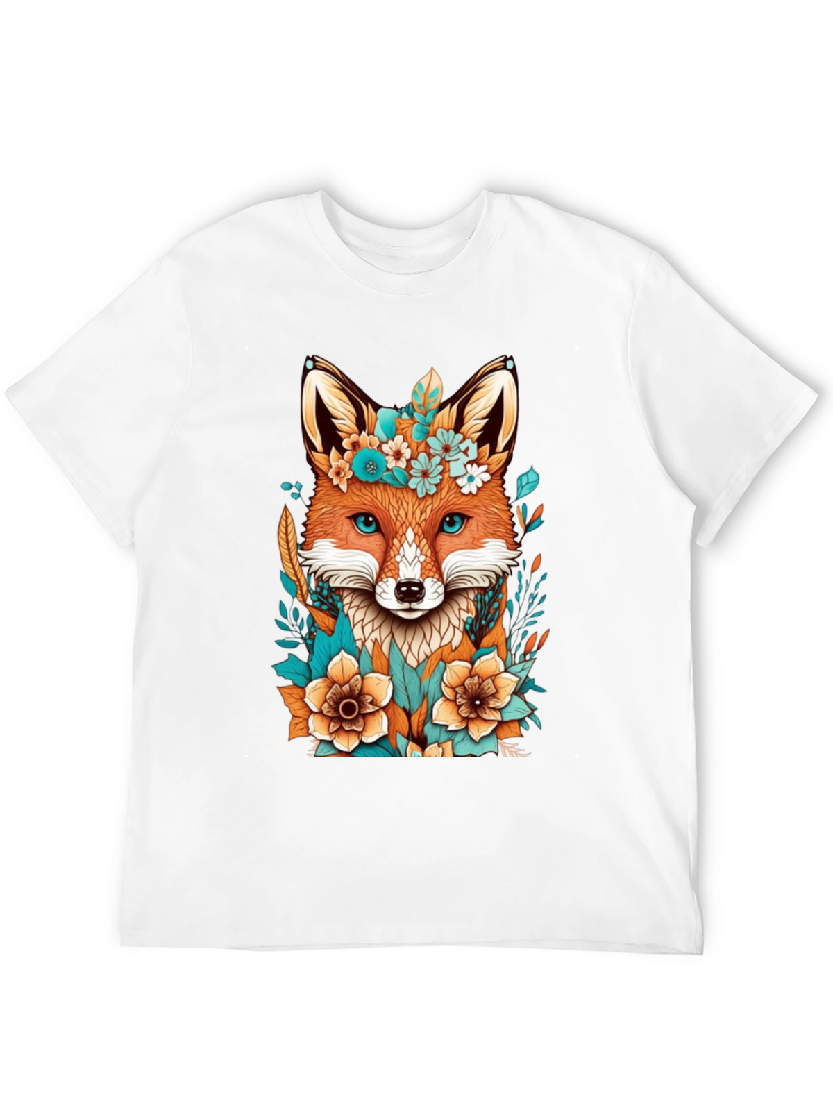 Floral Fox Graphic Tee - Unique Design