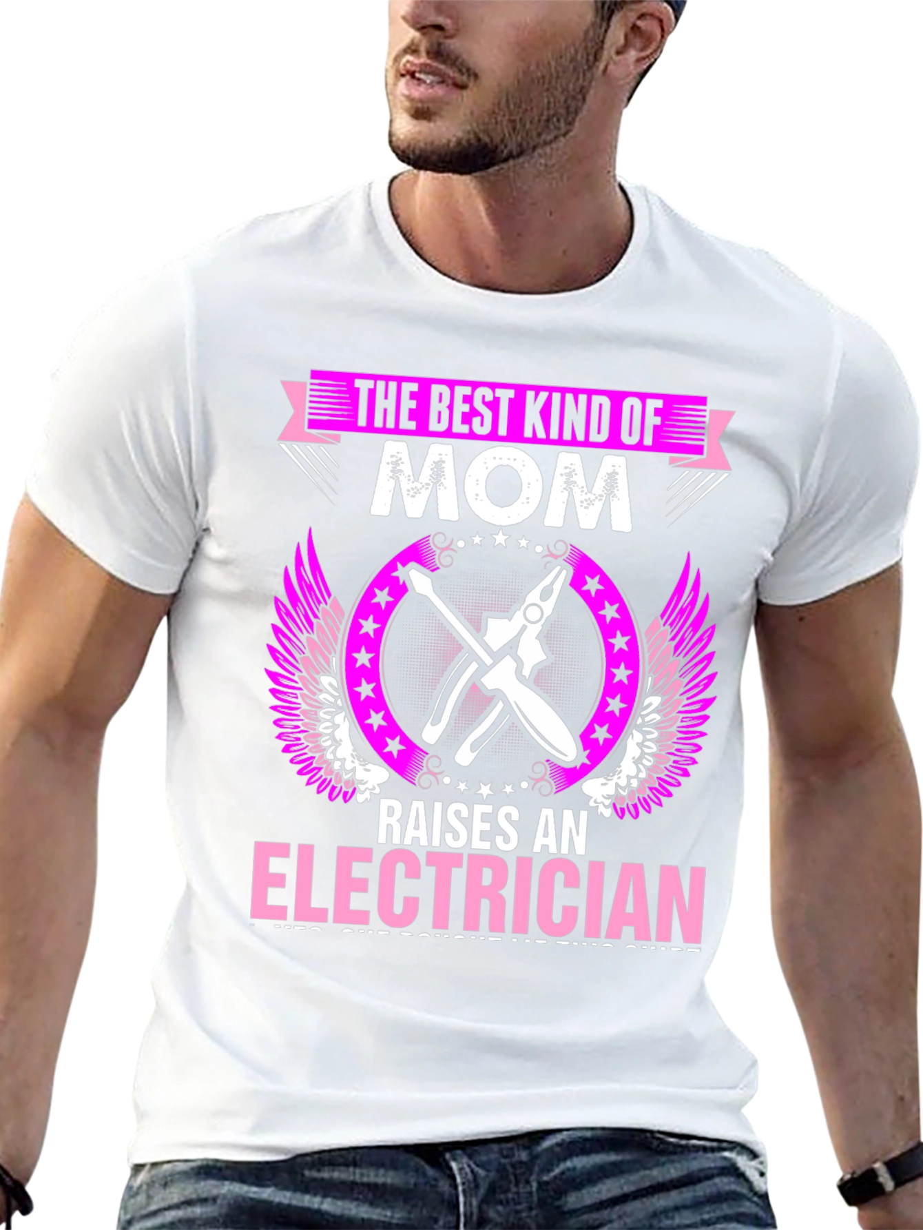 Best Kind of Mom Raises Electrician Graphic T-Shirt