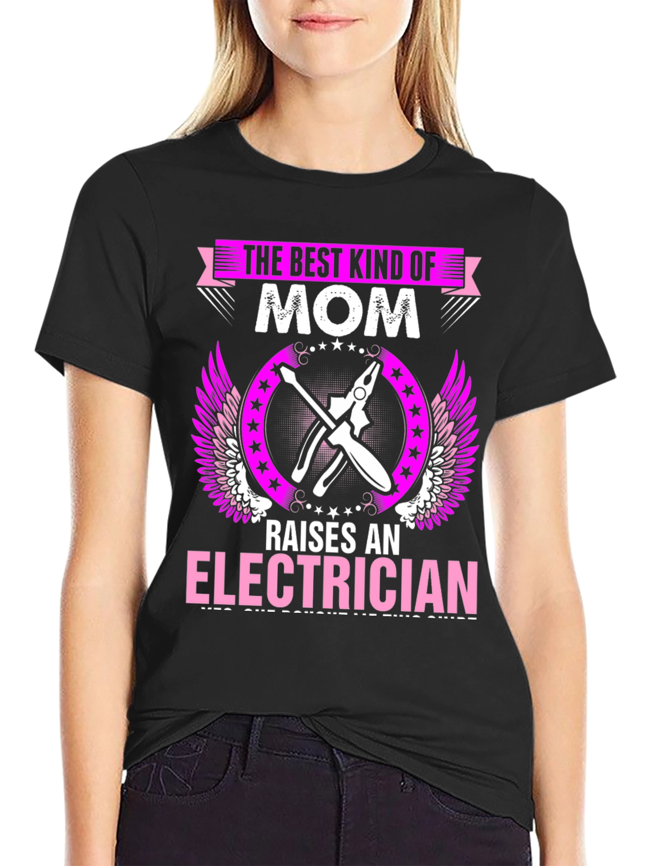 Best Kind of Mom Raises Electrician Graphic T-Shirt