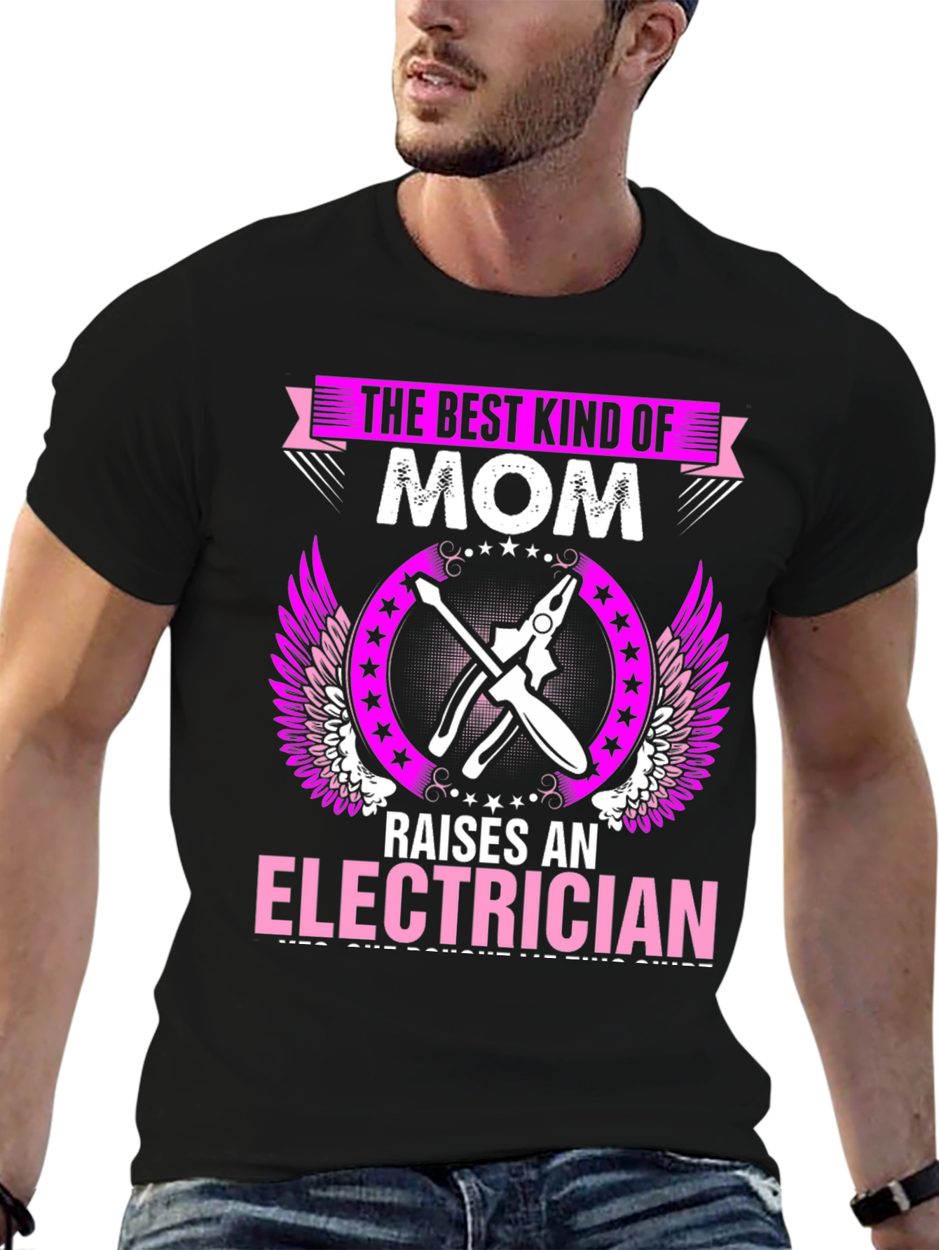 Best Kind of Mom Raises Electrician Graphic T-Shirt