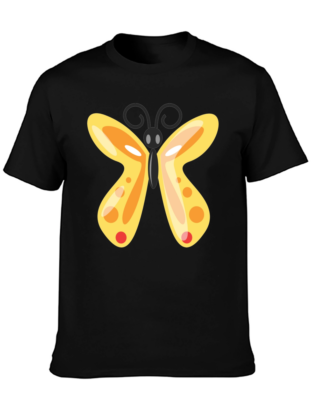 Butterfly Graphic T-Shirt - Black Casual Tee