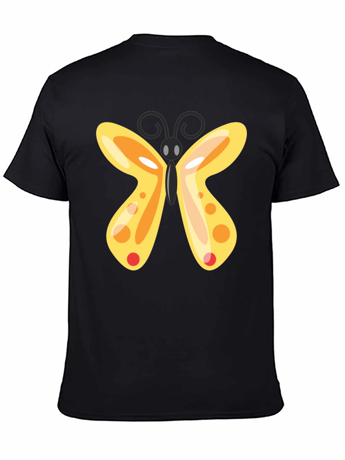 Butterfly Graphic T-Shirt - Black Casual Tee