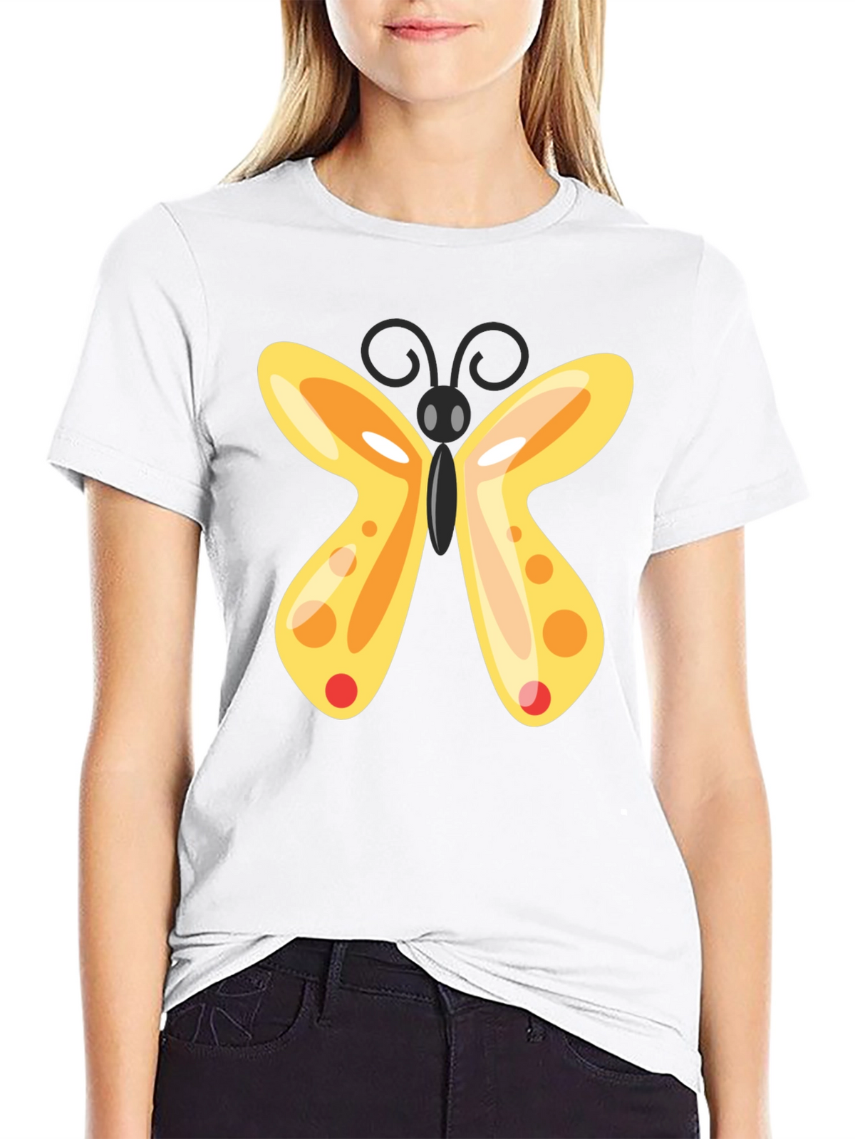 Butterfly Graphic T-Shirt - Black Casual Tee