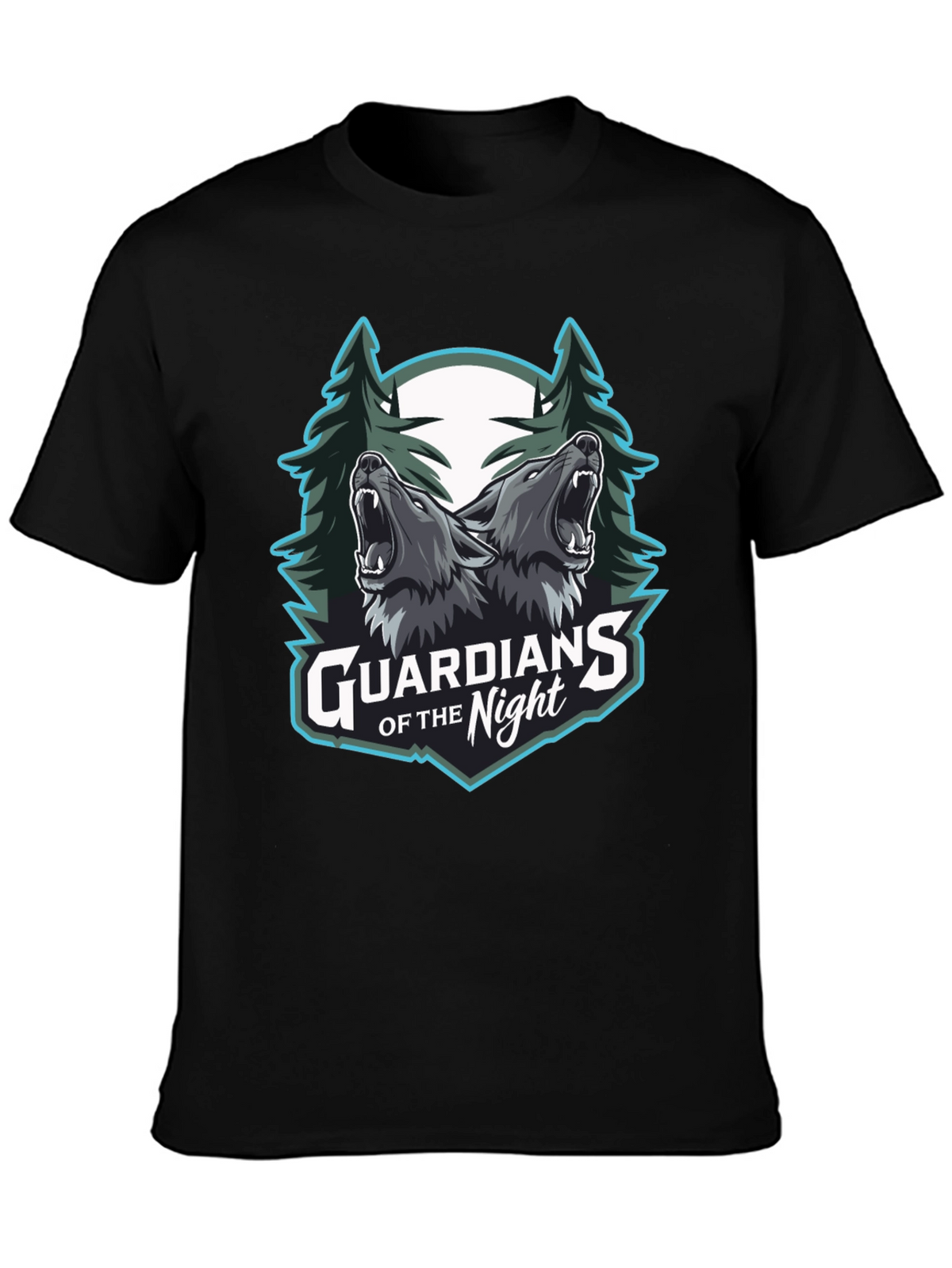 Guardians of the Night Wolf Graphic T-Shirt