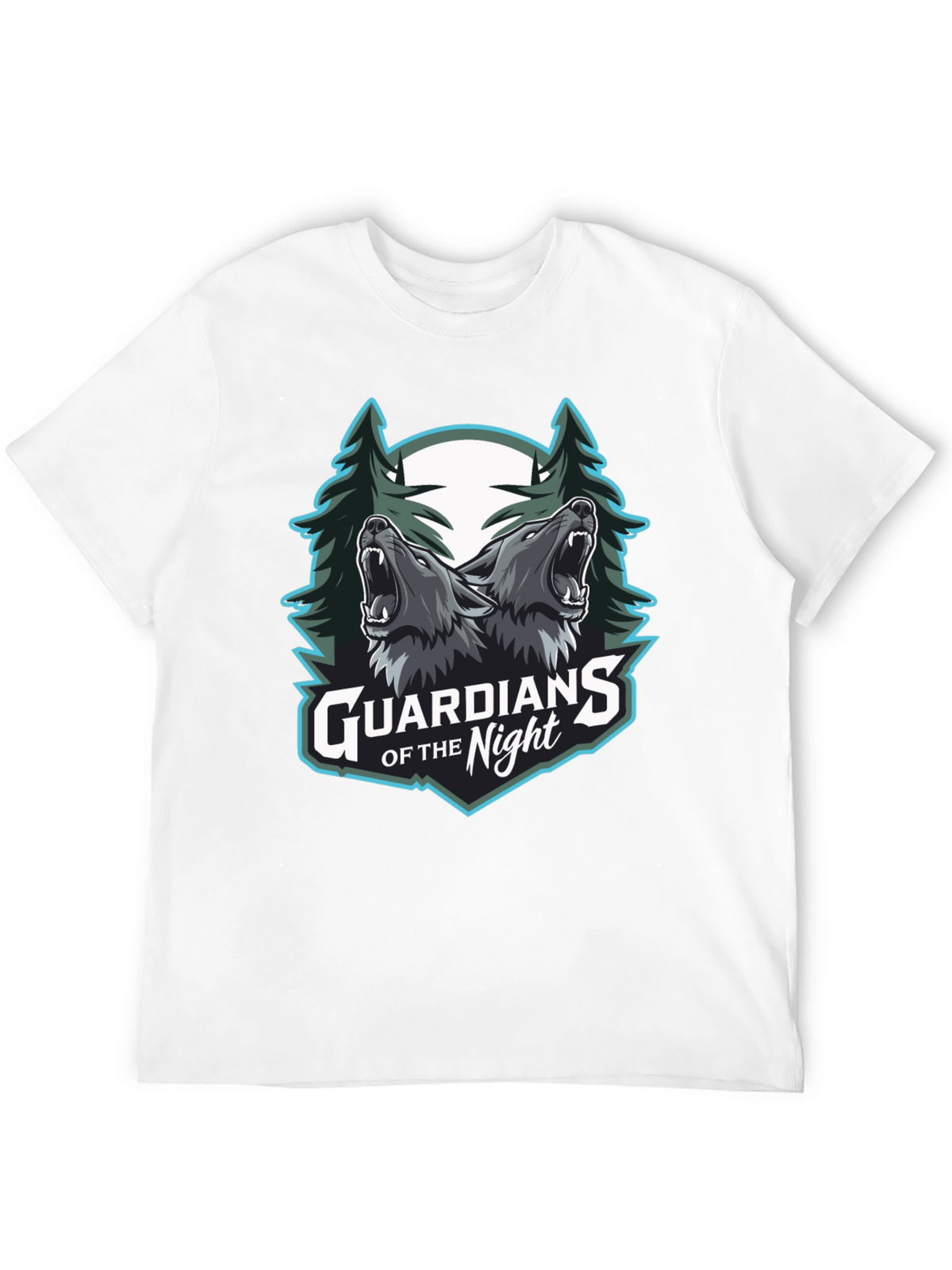 Guardians of the Night Wolf Graphic T-Shirt