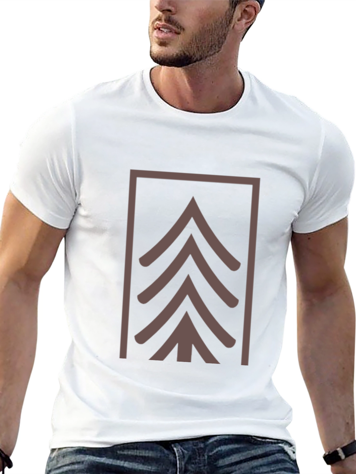Geometric Tree Graphic Tee - Modern Style
