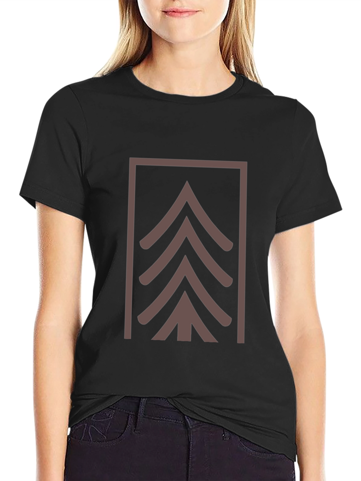 Geometric Tree Graphic Tee - Modern Style