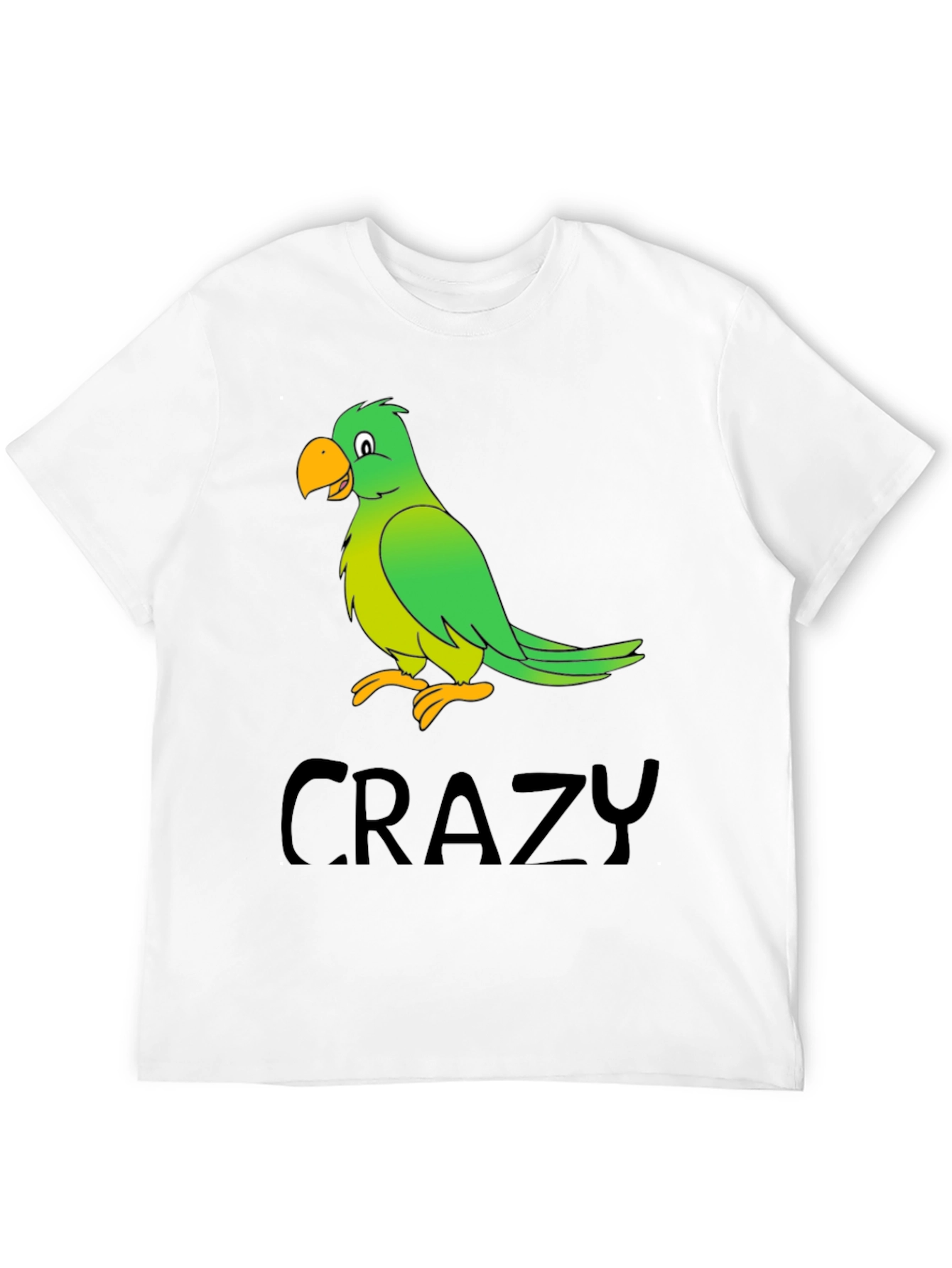 Crazy Parrot Graphic Tee - Black Cotton T-Shirt