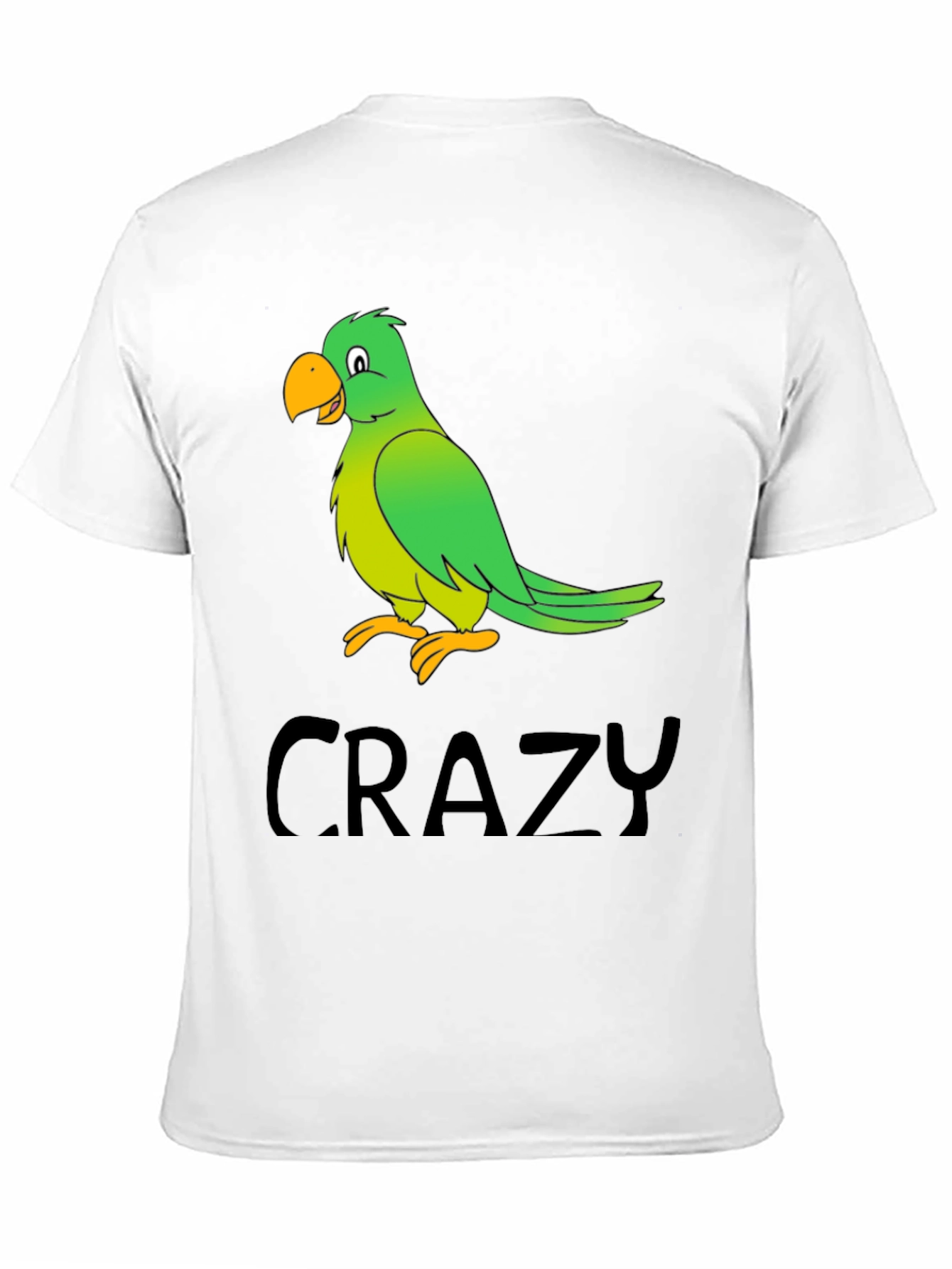 Crazy Parrot Graphic Tee - Black Cotton T-Shirt