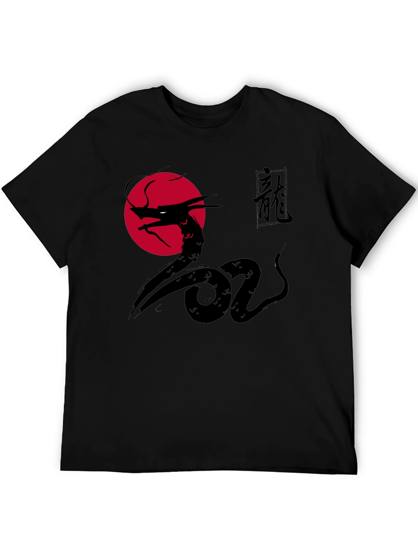Dragon Graphic Print Black Tee