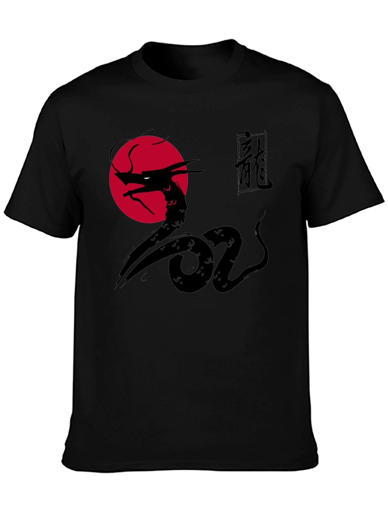 Dragon Graphic Print Black Tee