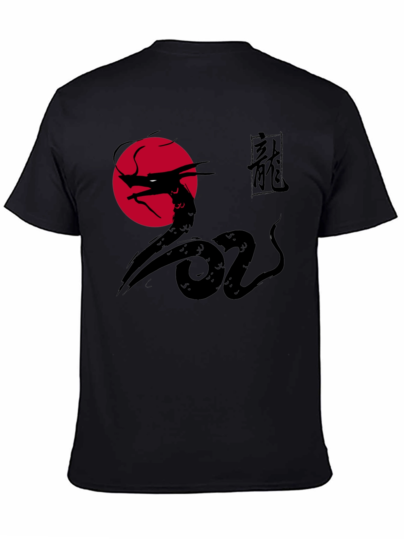 Dragon Graphic Print Black Tee