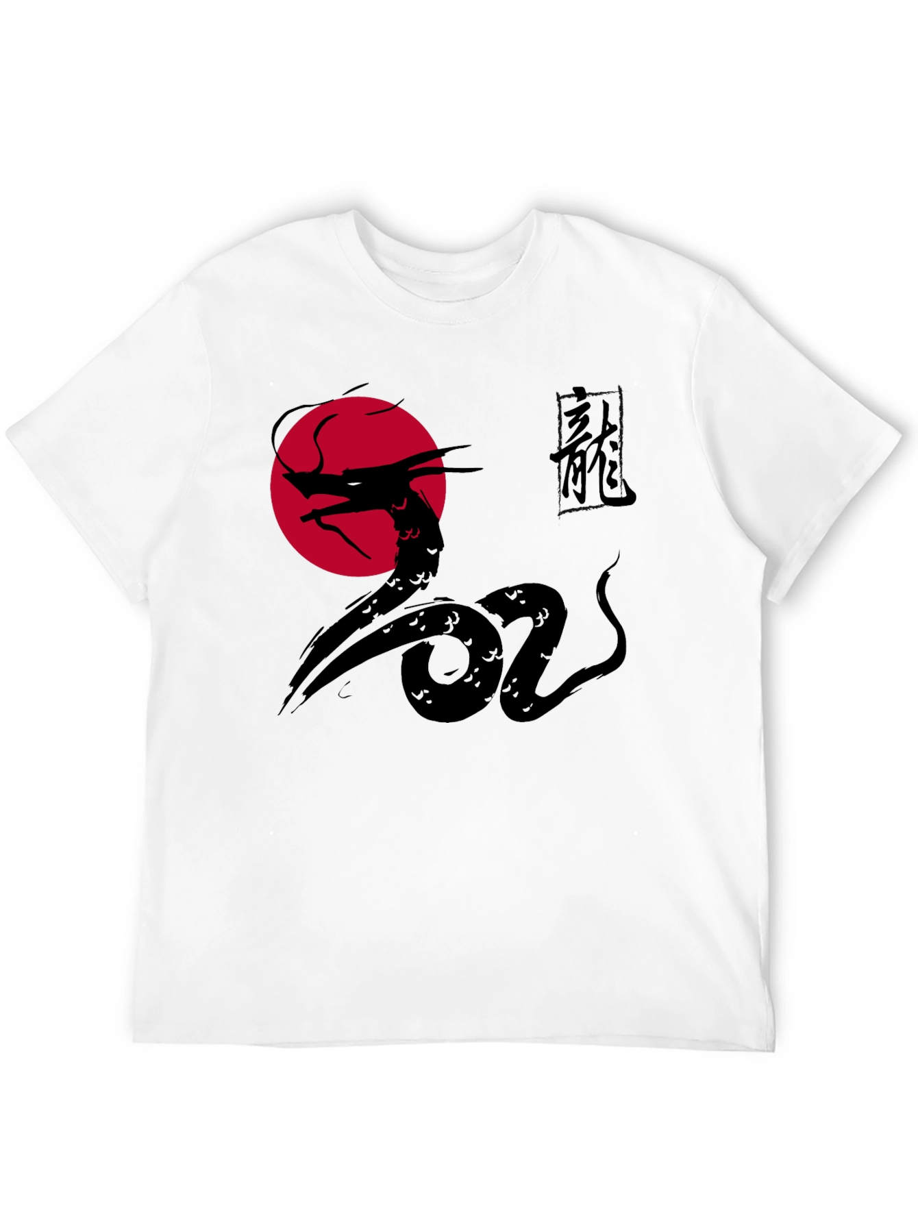 Dragon Graphic Print Black Tee