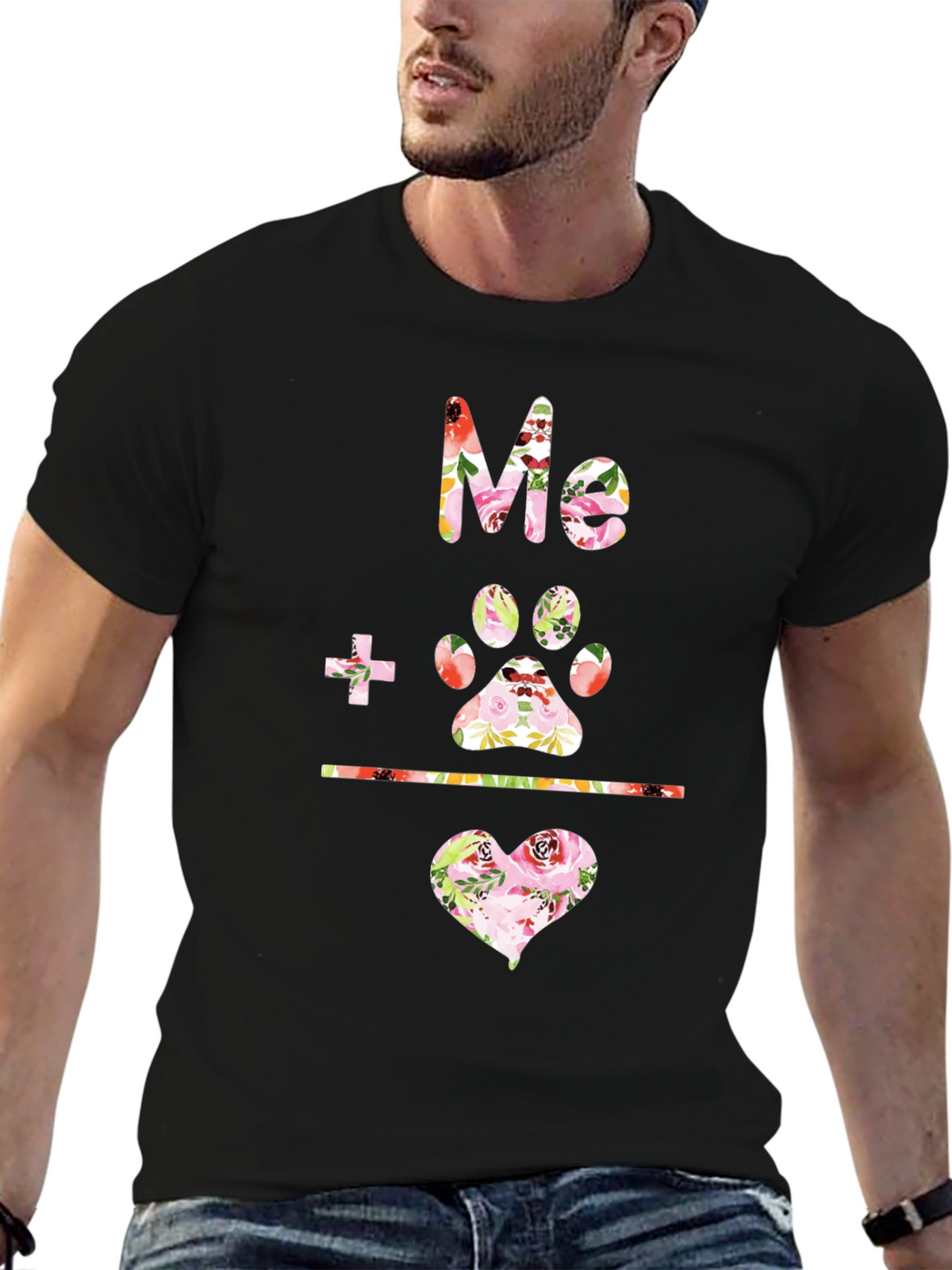Floral Me + Paw = Love T-Shirt