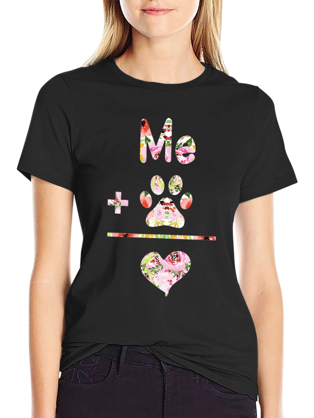 Floral Me + Paw = Love T-Shirt